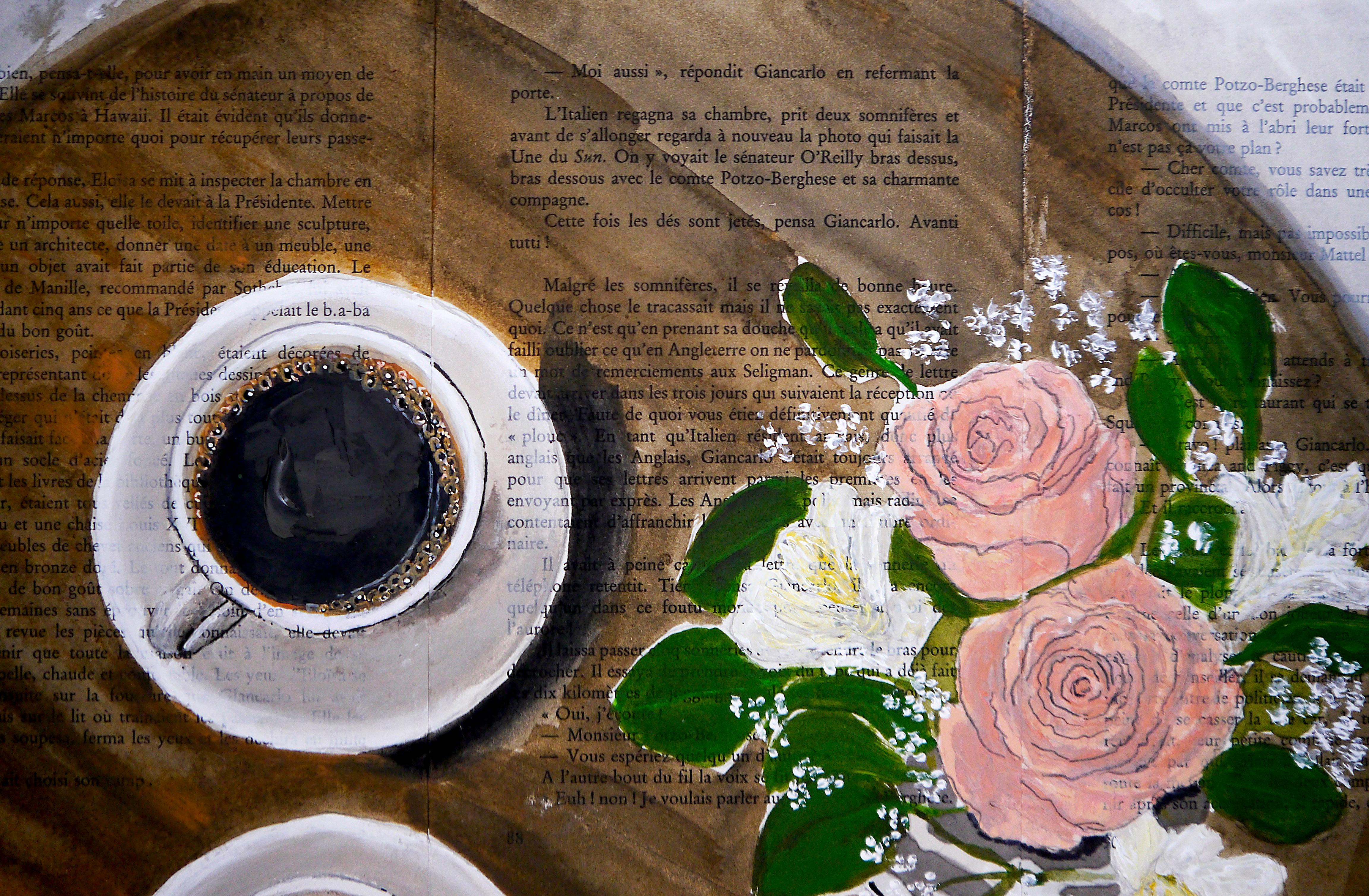 Französische Schule Kaffee und Blumen   Chut les Barbizon im Angebot 2