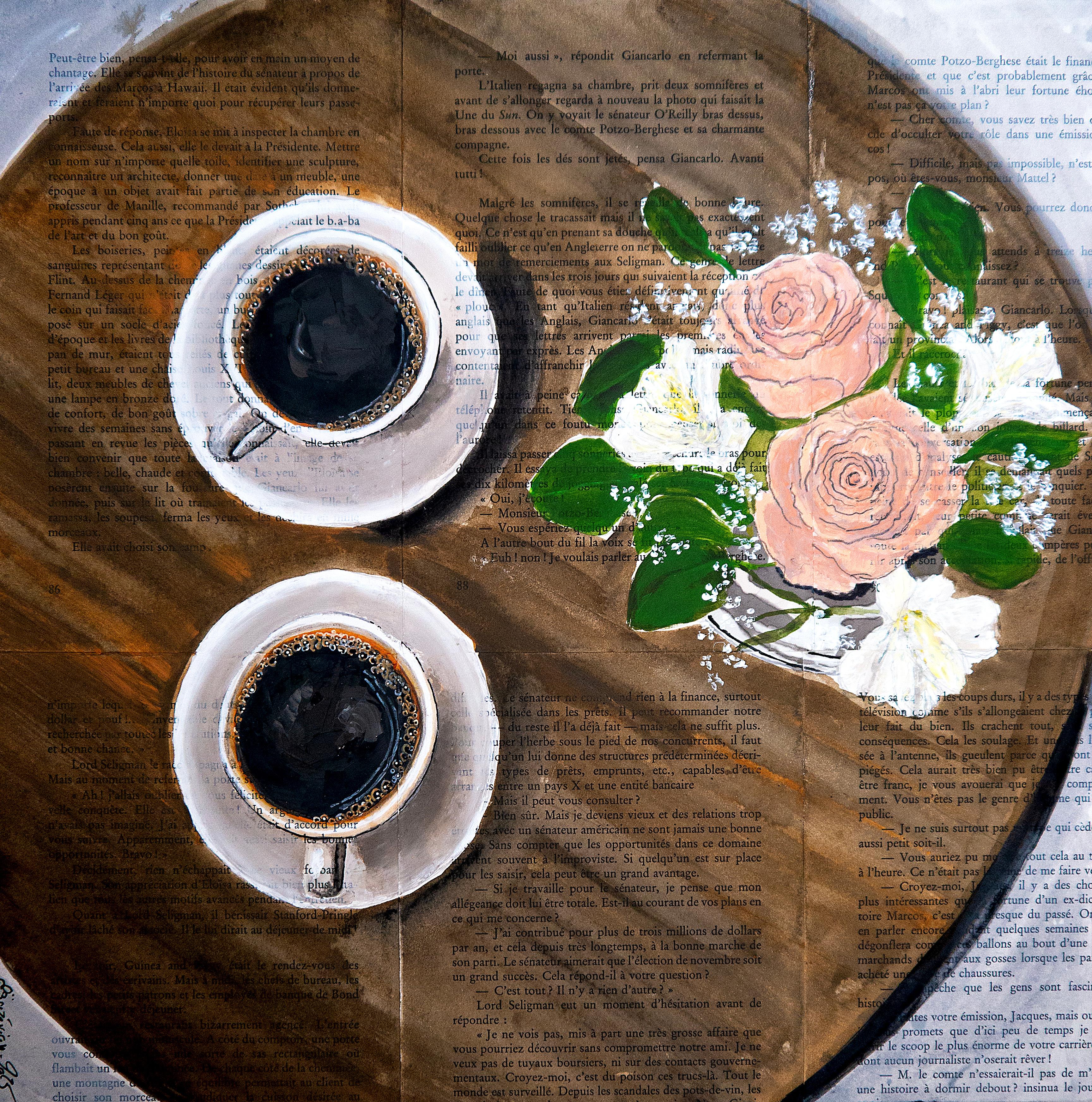 Französische Schule Kaffee und Blumen   Chut les Barbizon