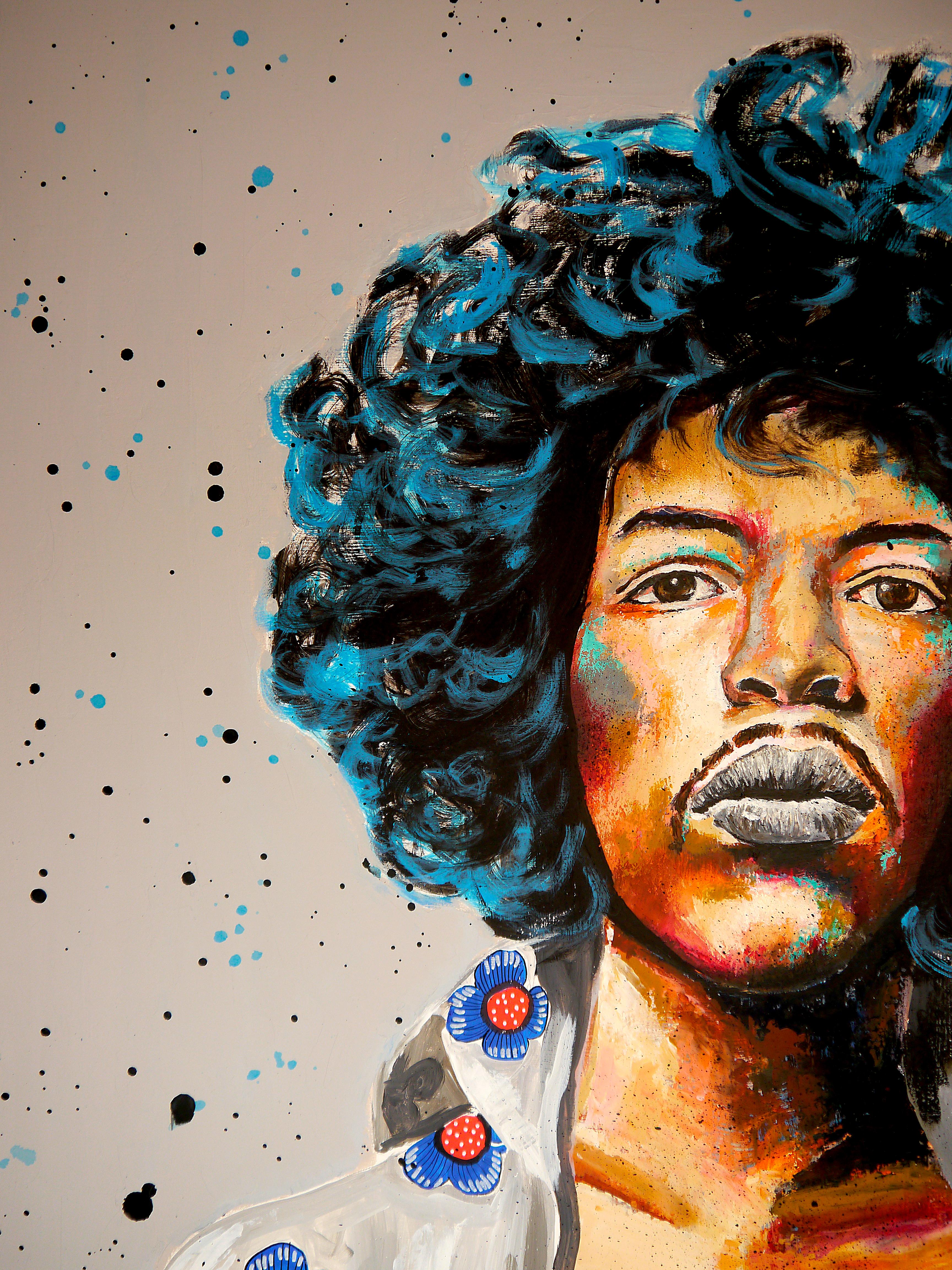 French School Jimi Hendrix Can You see me - Chut les Barbizons! (Zeitgenössisch), Painting, von bazevian