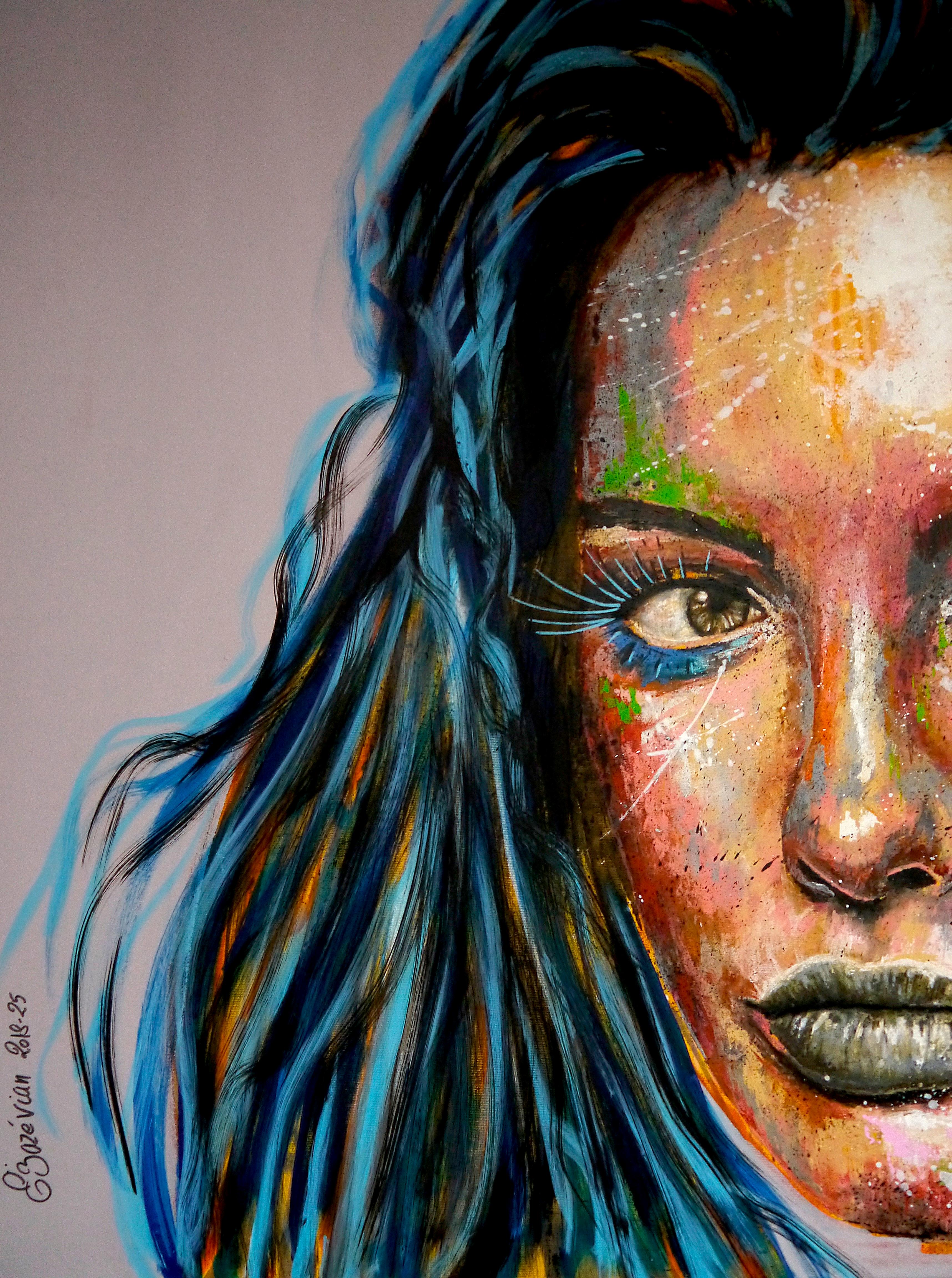 Französische Schule Pachamama Glosoli008 XXL - Chut les Barbizons! Ölgemälde – Painting von bazevian