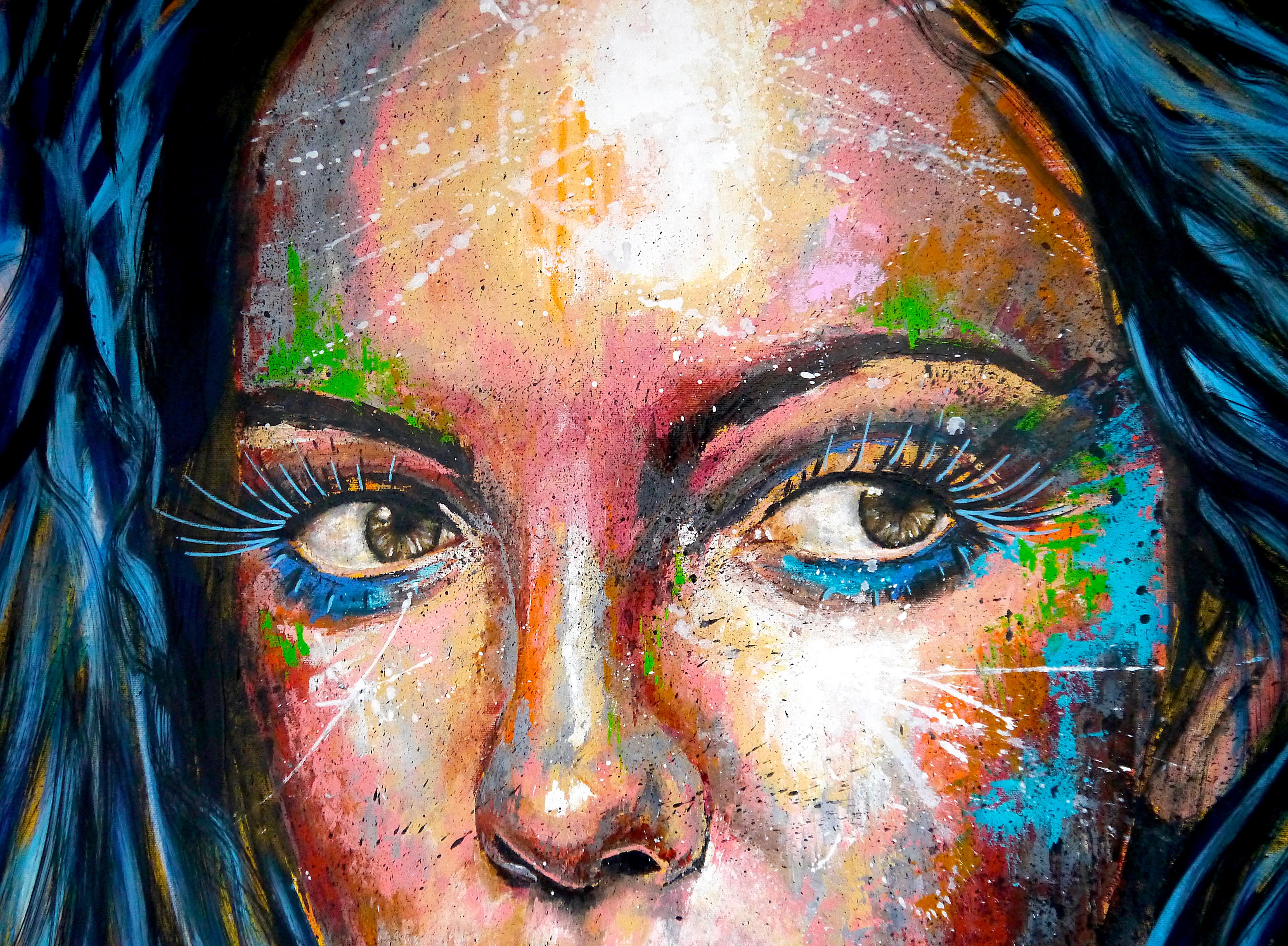 Französische Schule Pachamama Glosoli008 XXL - Chut les Barbizons! Ölgemälde im Angebot 1