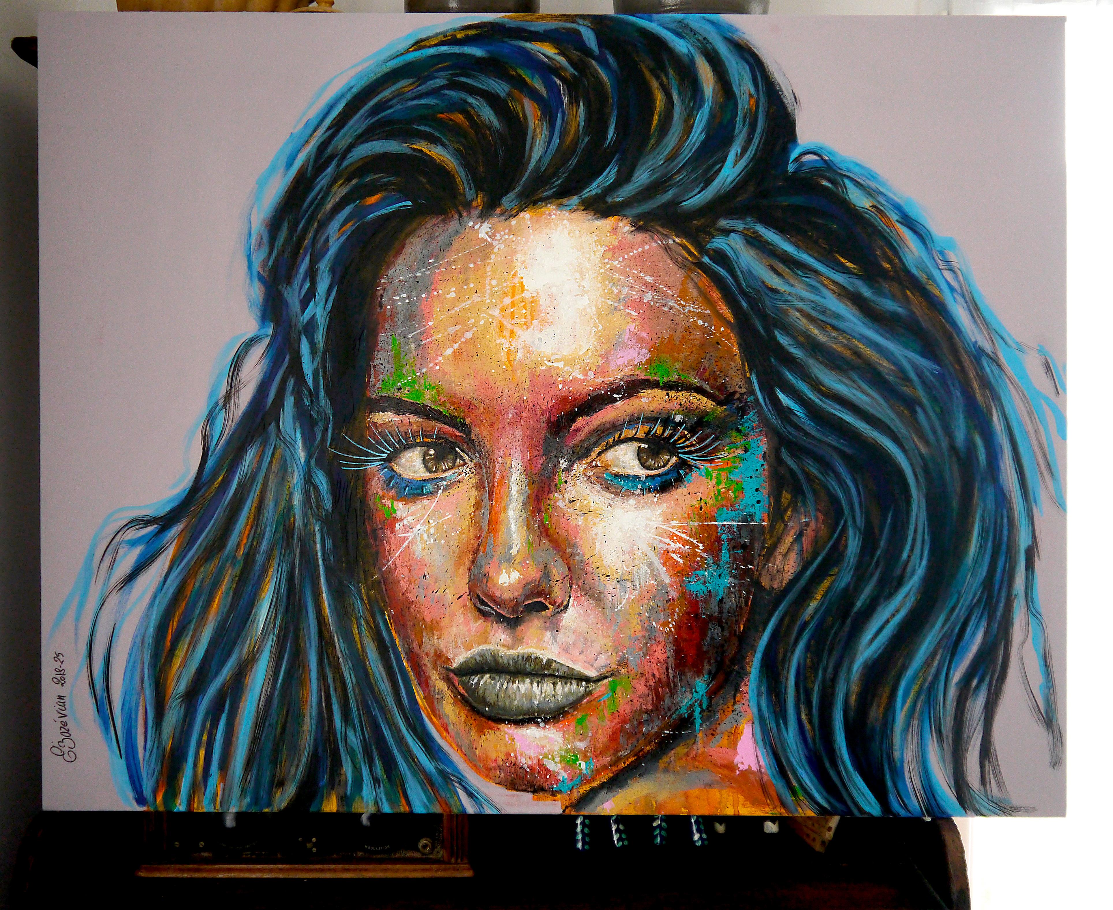 Französische Schule Pachamama Glosoli008 XXL - Chut les Barbizons! Ölgemälde im Angebot 3