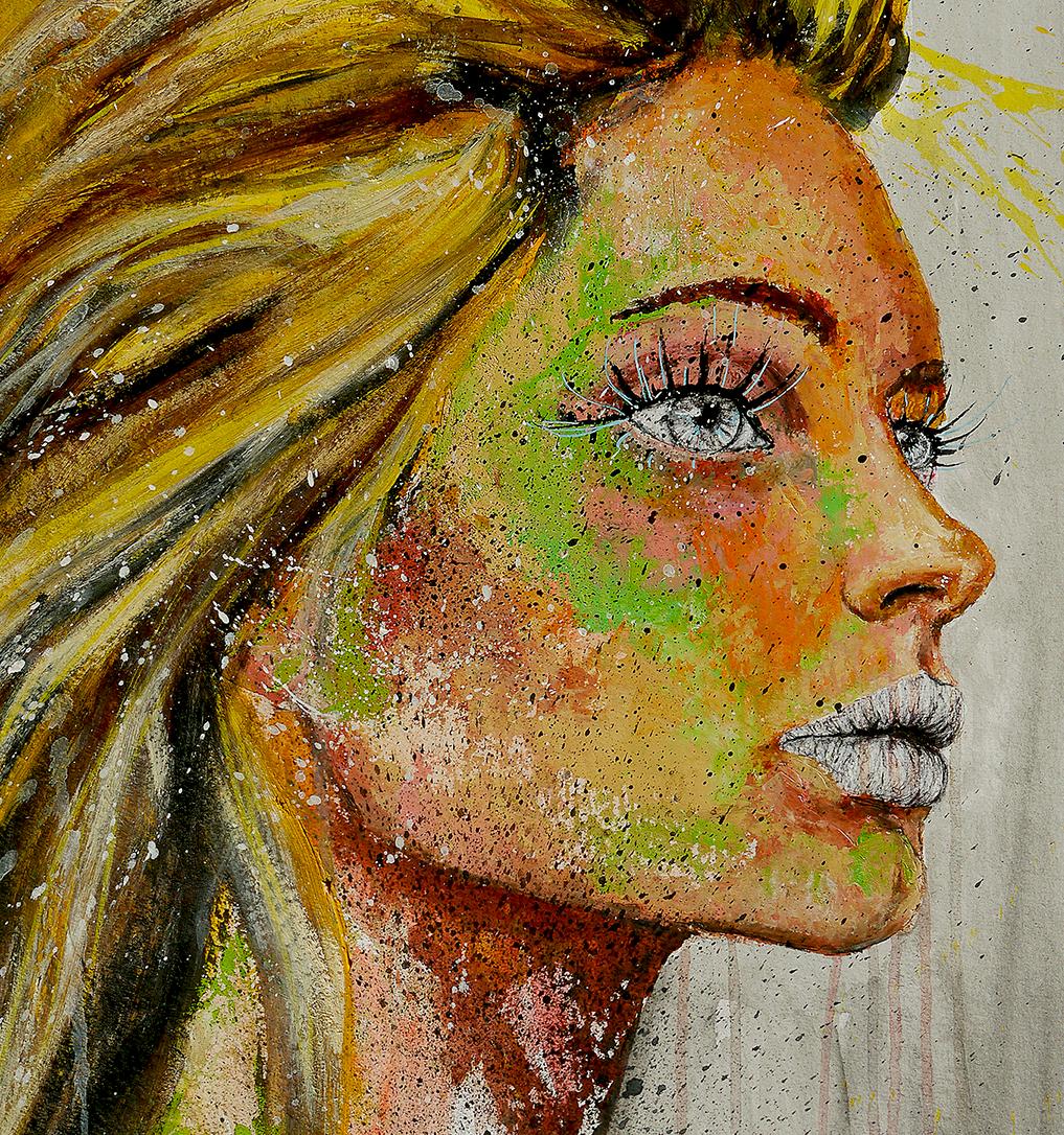 Französische Schulpost Synthetisch 57 La Lionne Chut les Barbizons! – Painting von bazevian