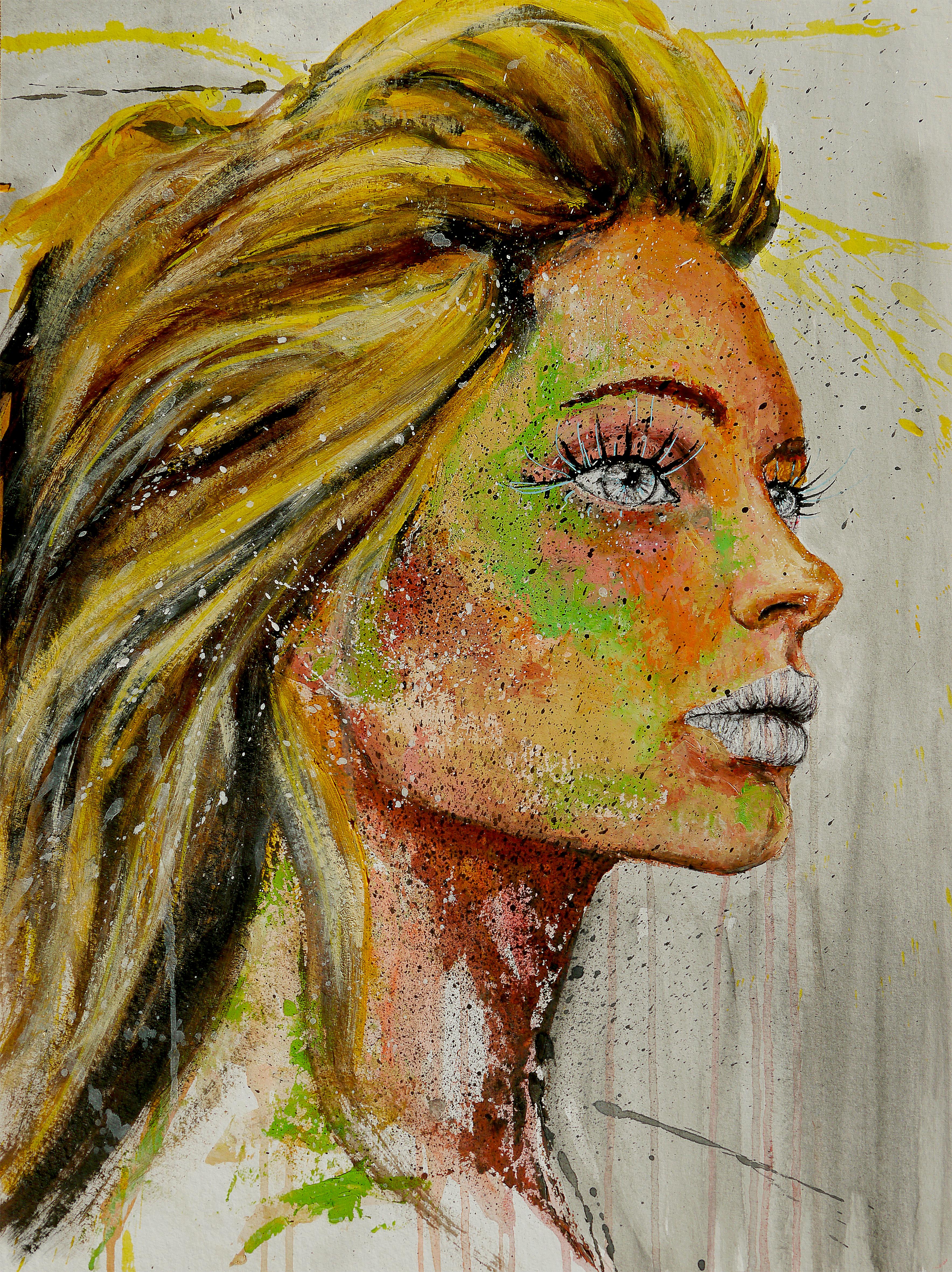 Französische Schulpost Synthetisch 57 La Lionne Chut les Barbizons! (Braun), Portrait Painting, von bazevian