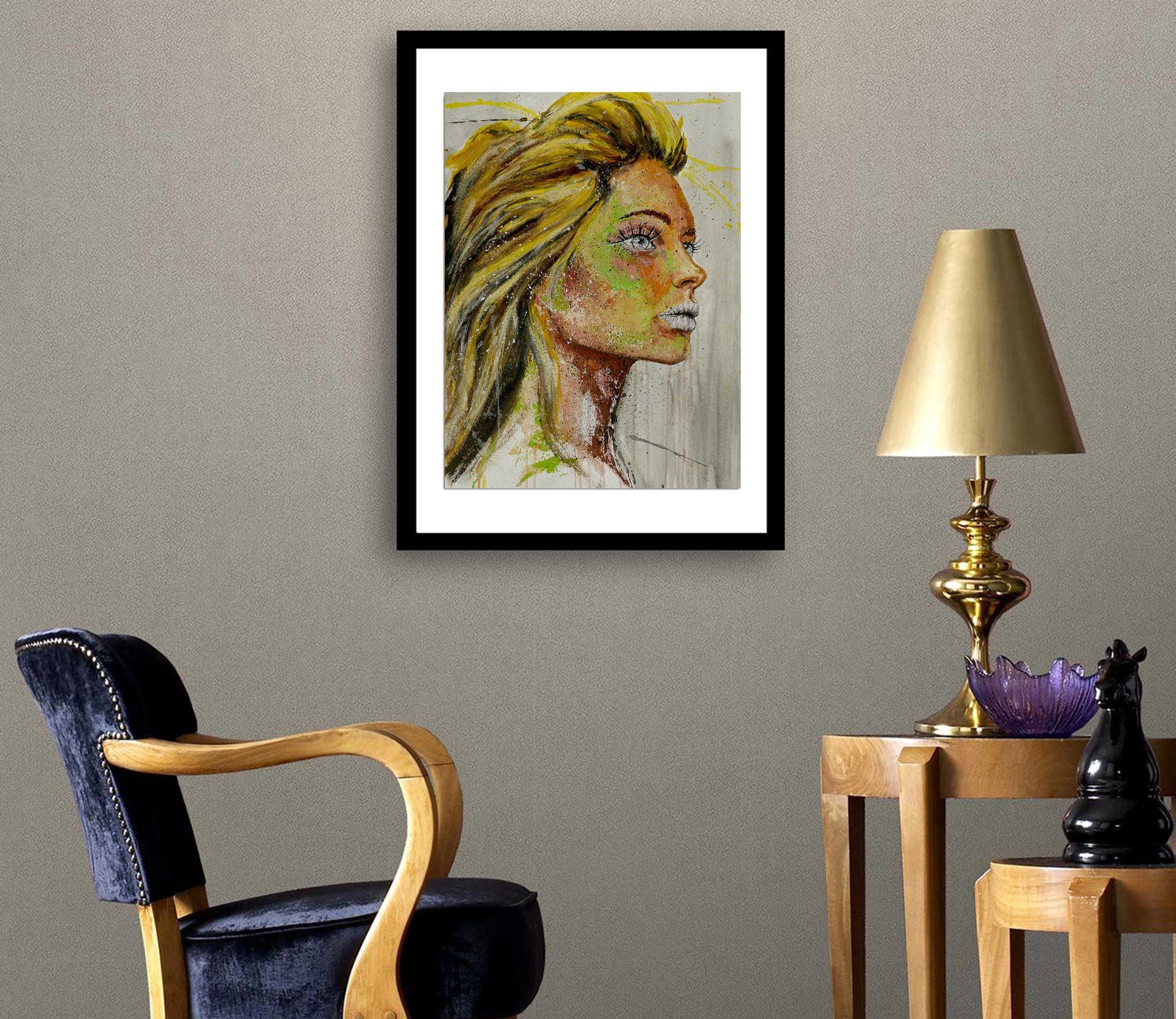 Porträt PS 57 La Lionne

Dieses eindrucksvolle Porträt fesselt den Betrachter durch sein dynamisches Zusammenspiel von Leuchtkraft und Textur. Im Mittelpunkt der Komposition steht eine scharf profilierte Figur, deren nach oben gerichteter Blick