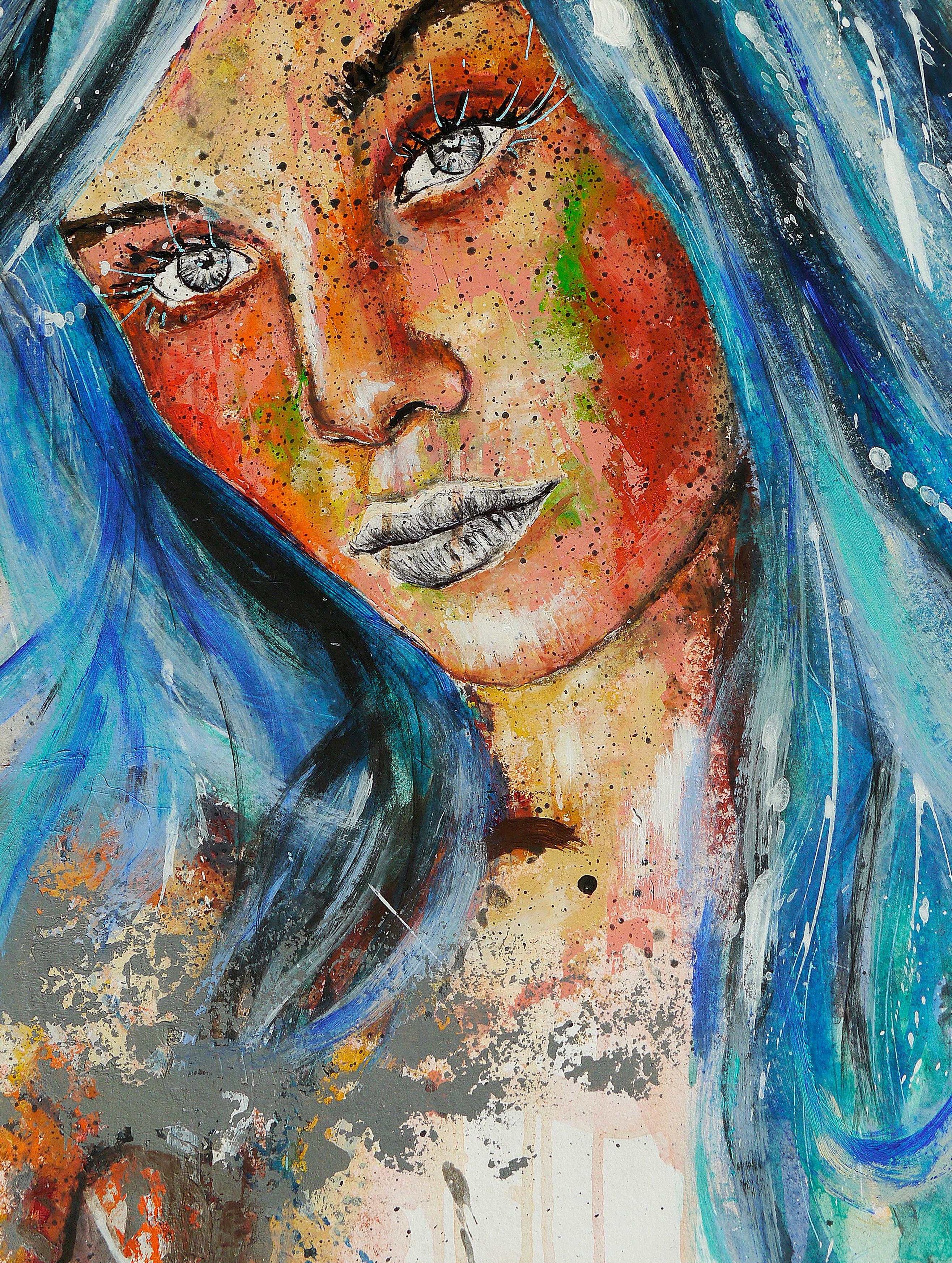 Französische Schulpost Synthetisch 58 Armure mure Chut les Barbizons! (Grau), Figurative Painting, von bazevian