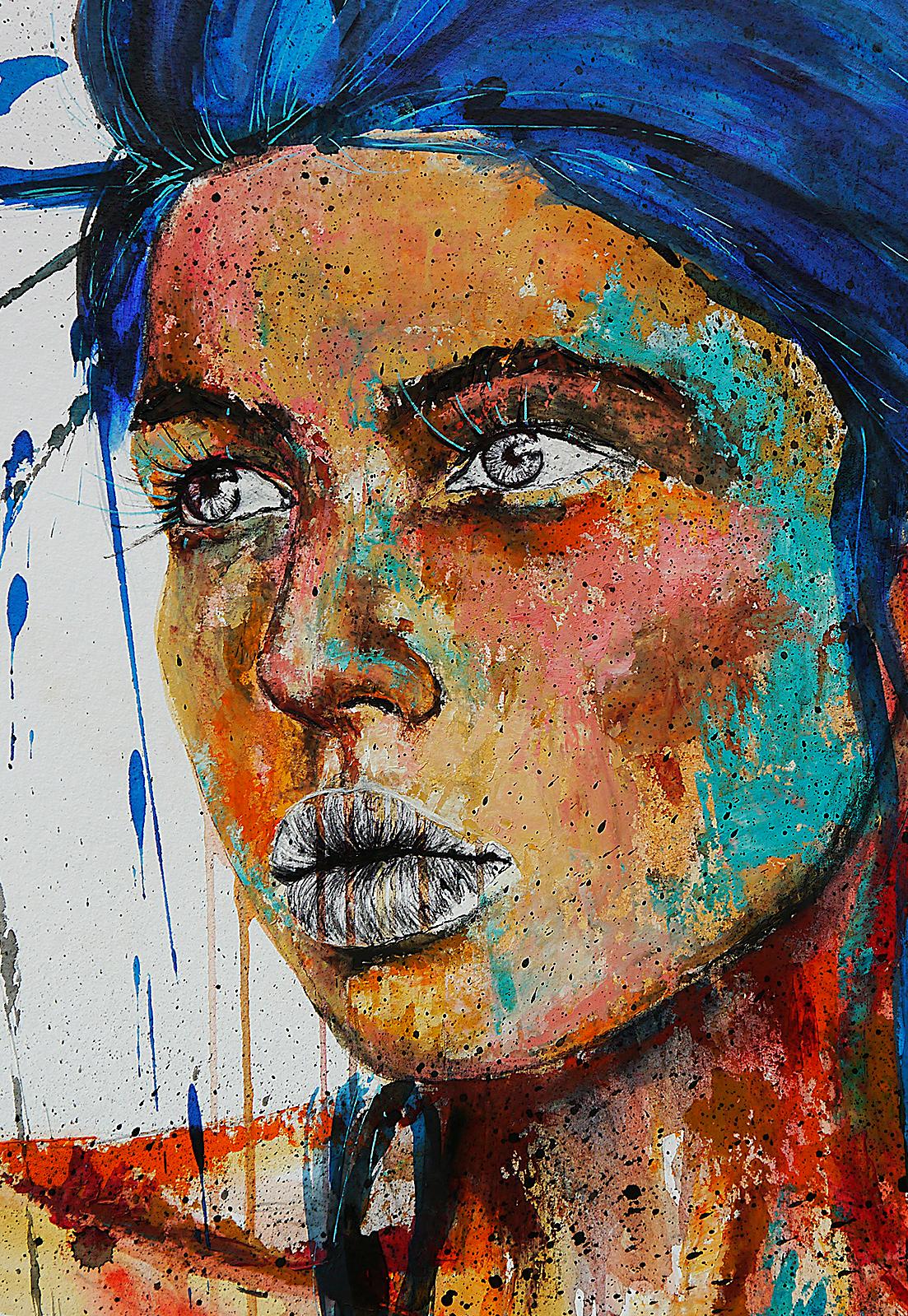 Französische Schulpost Synthetisch 59 -PS 59 Béton bombé Chut les Barbizons! (Zeitgenössisch), Painting, von bazevian