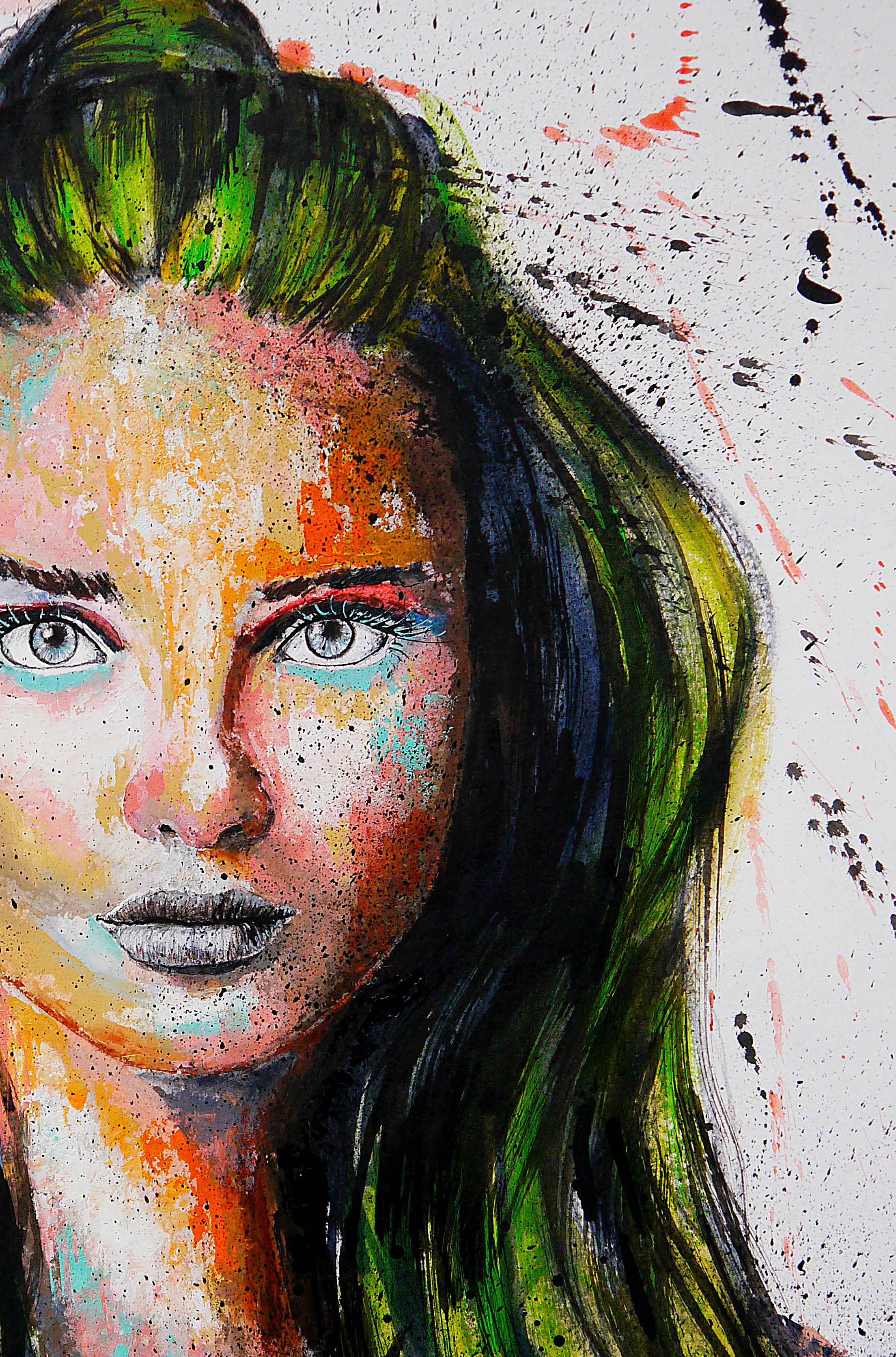 Französische Schulpost Synthetisch 88 Chut les Barbizons! (Beige), Figurative Painting, von bazevian