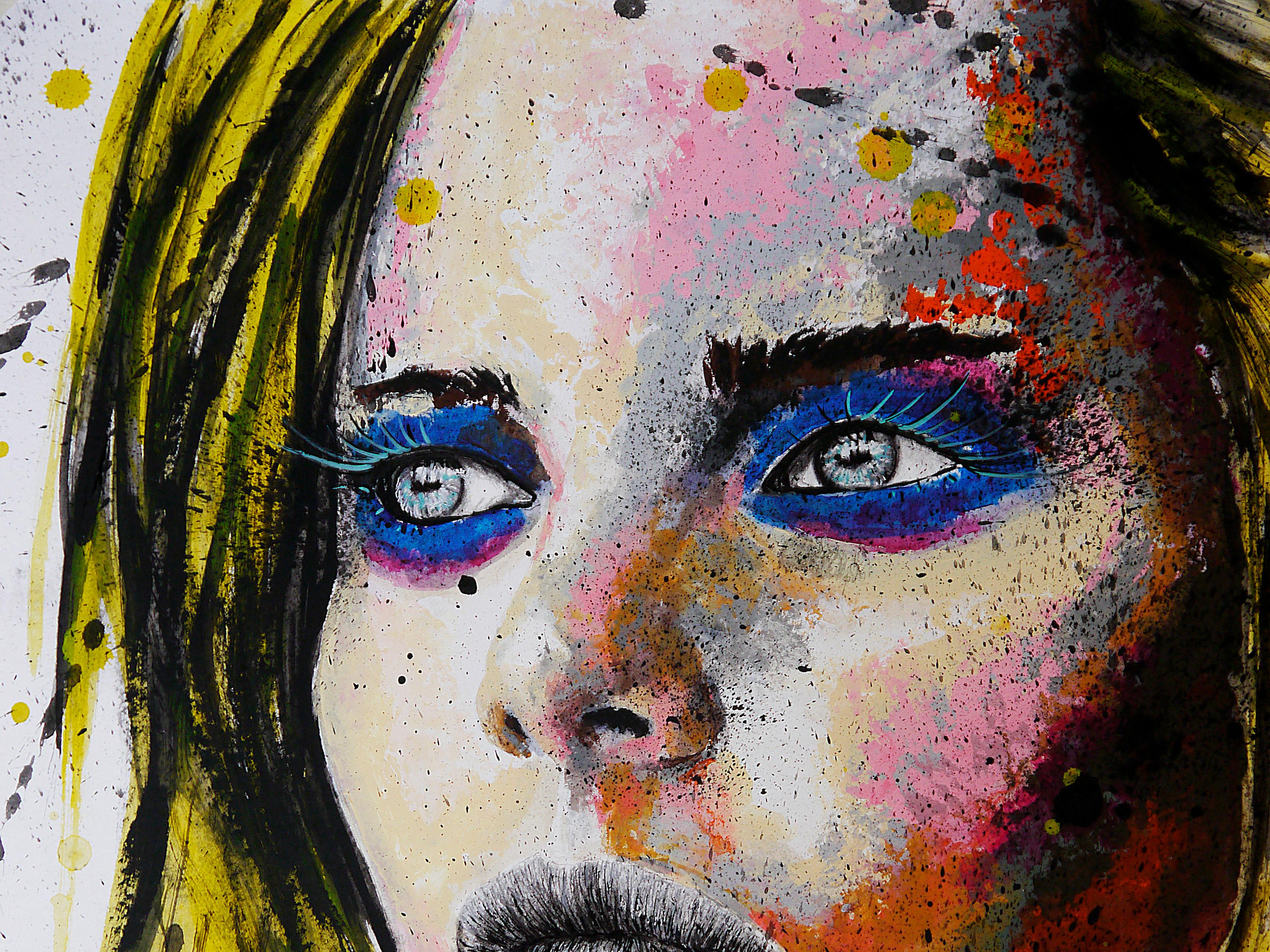 École française Post Synthetic 95  Chut les Barbizons ! - Noir Figurative Painting par bazevian