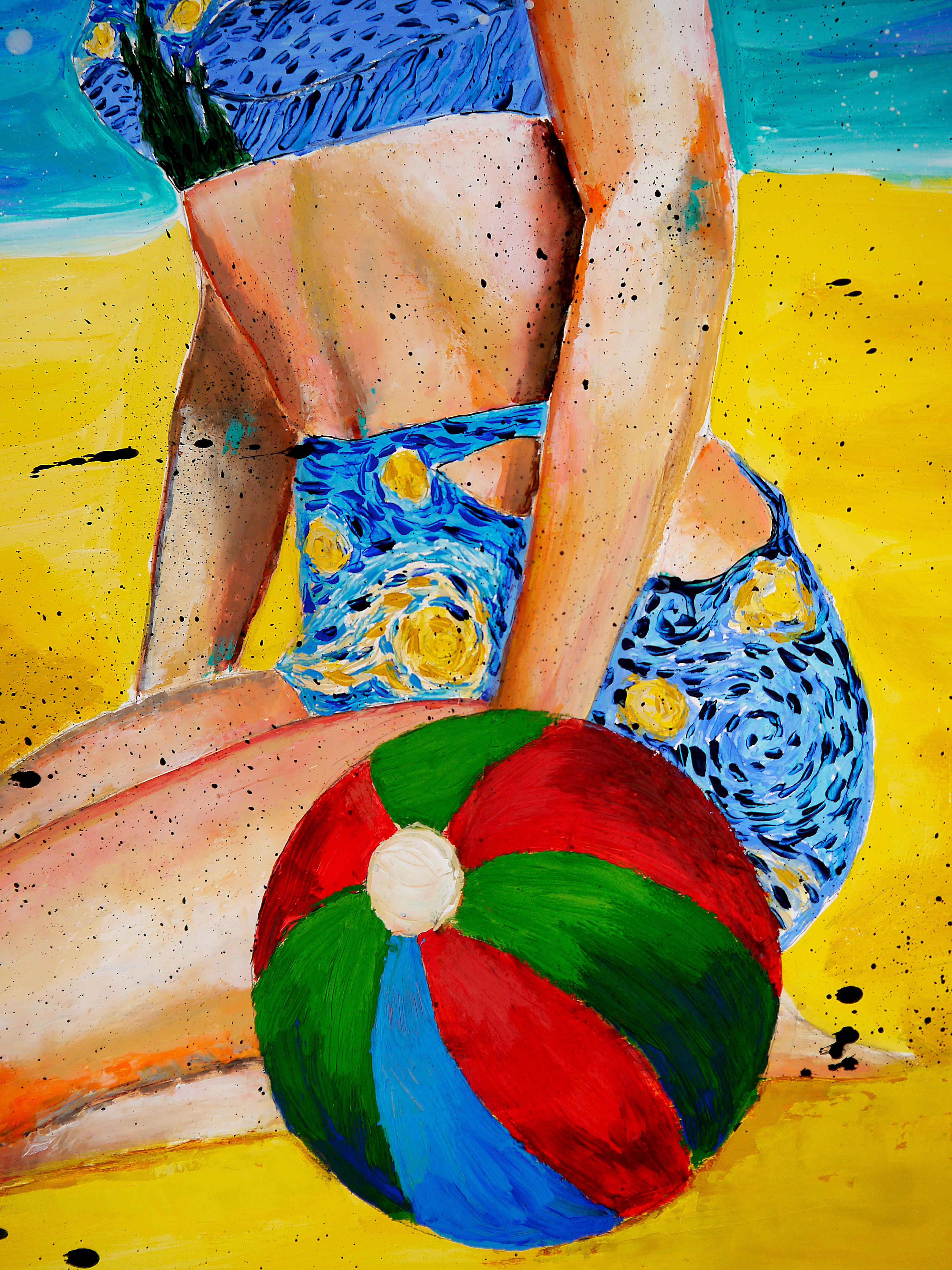 Französischschule PS 240 Sommer in La Baule Van Gogh - Chut les Barbizons! (Zeitgenössisch), Painting, von bazevian