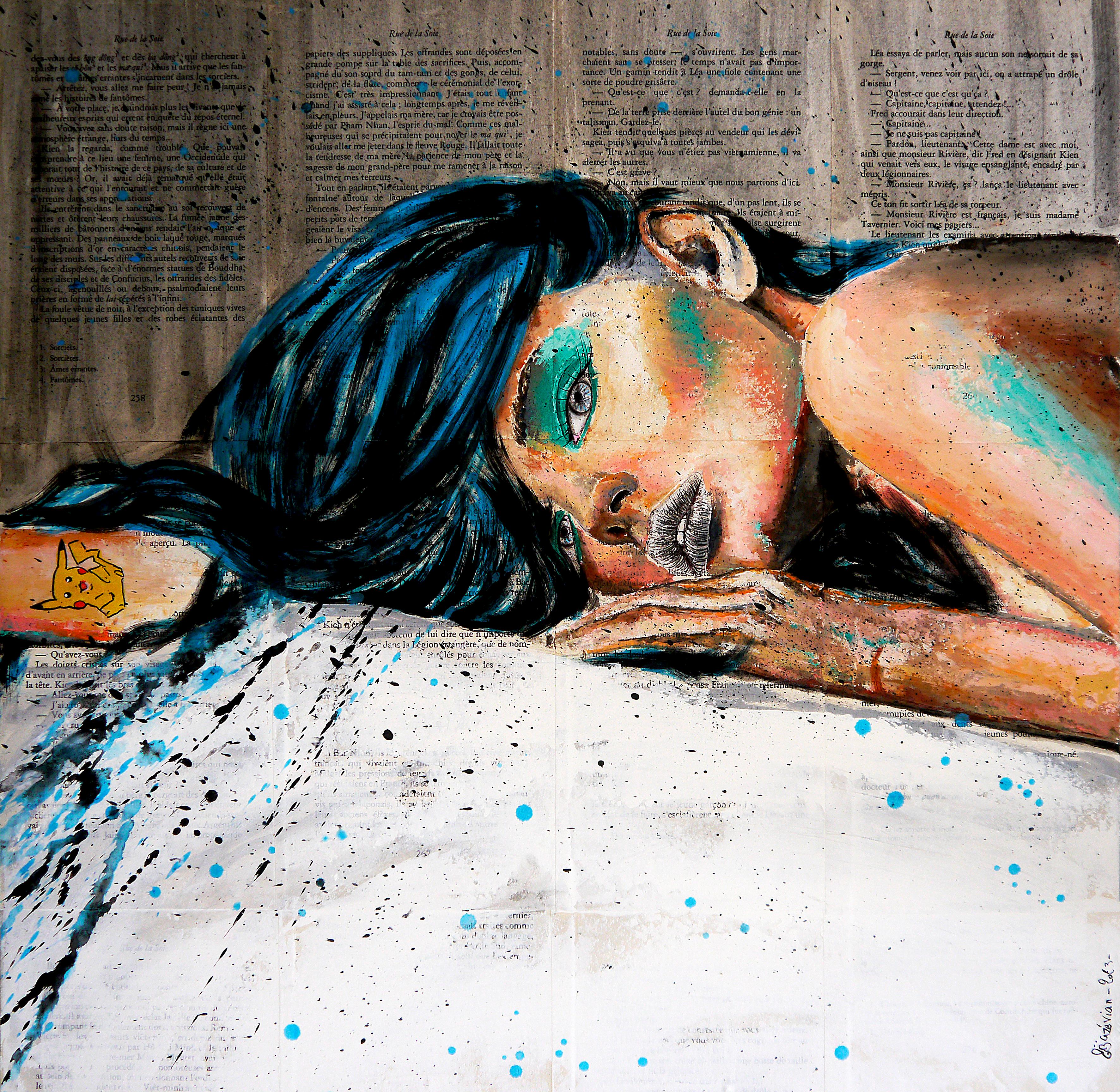L'endormie immobile perle - Scuola di francese  Impressionista - Street Art - Pop 221