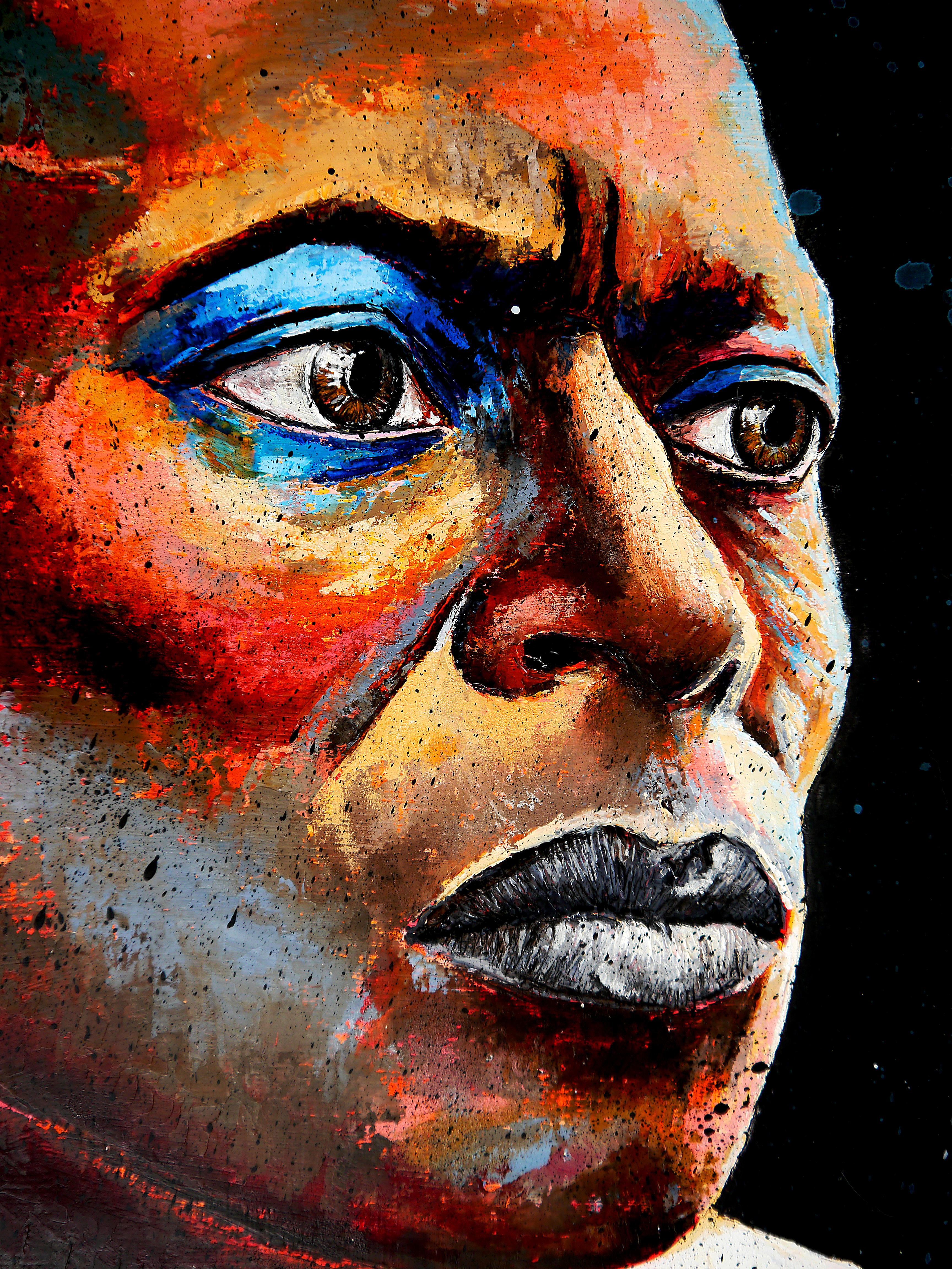 Ritratto Blu Miles Davis Scuola Francese  PRONTO PER L'APPESA Chut les Barbizons! - Painting Tonalismo di bazevian