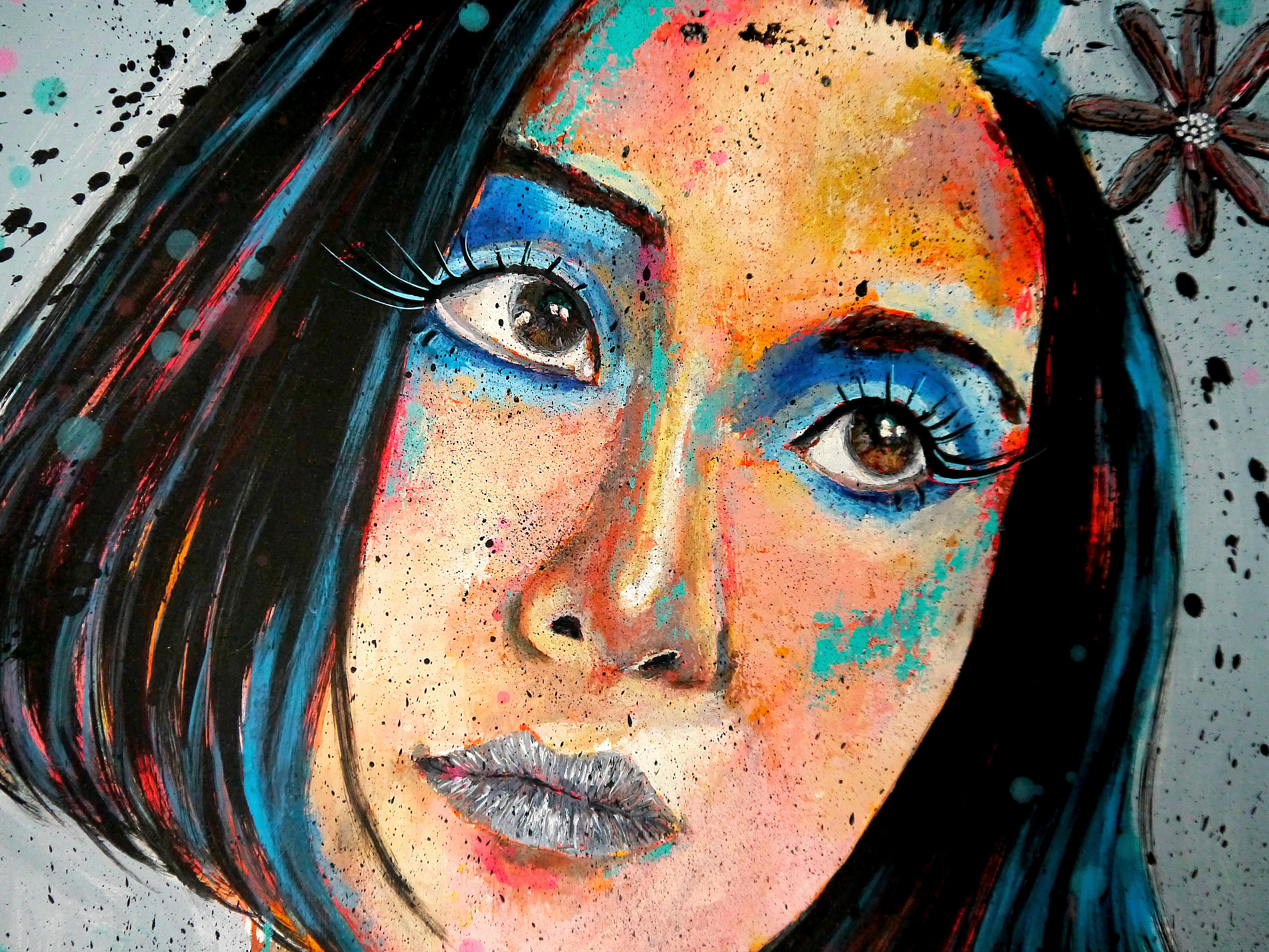 Ritratto Blu Soey Artista Scuola Francese  127 PRONTO ALL'APPESA Chut les Barbizons! - Portrait Painting Grigio di bazevian