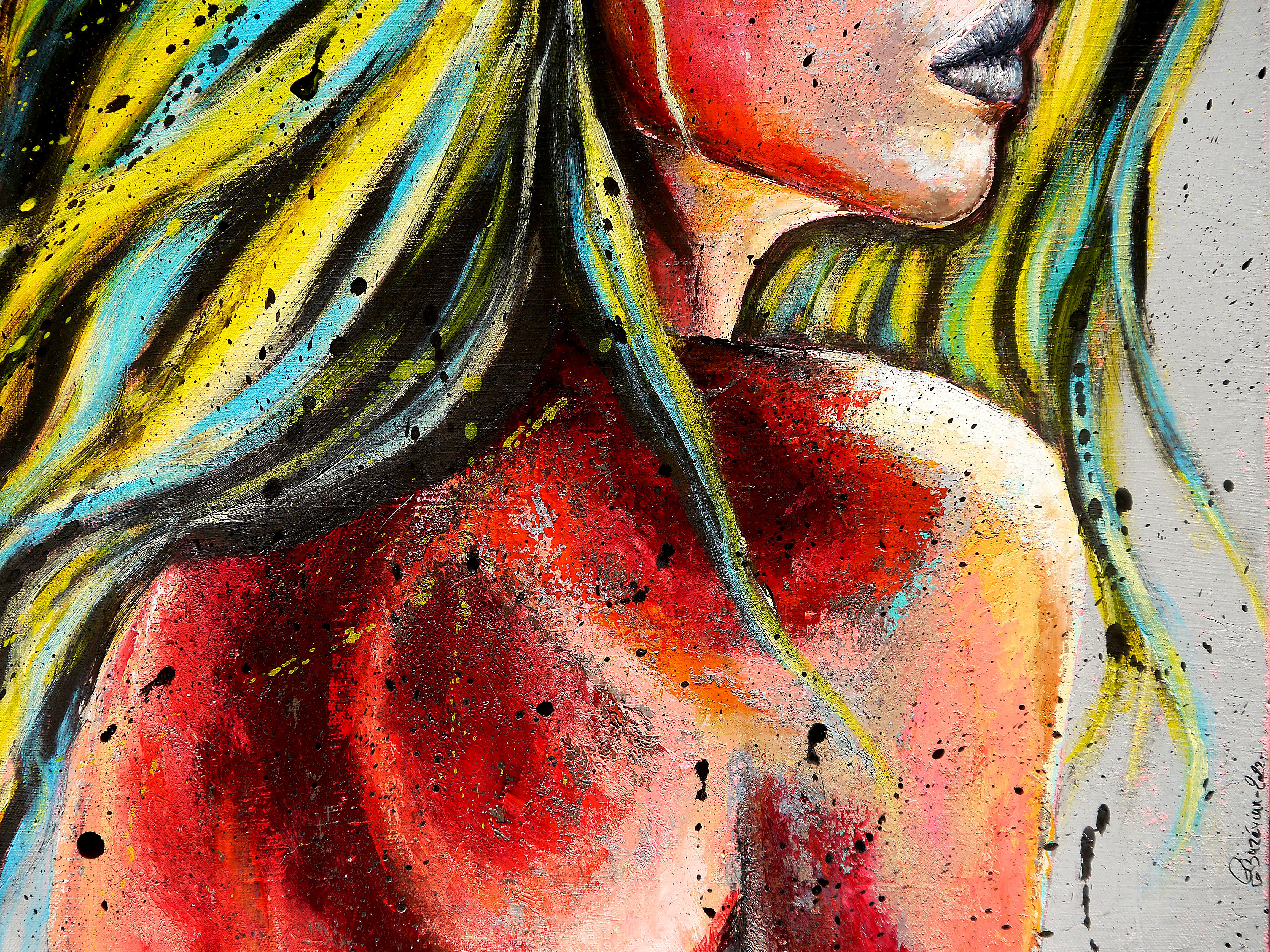 Ritratto De guerres lasses Scuola francese Impressionista Pop 126 PRONTO DA APPENDERE - Painting di bazevian