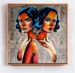 Ritratto Elle(s) Scuola francese Impressionista Pop 248 PRONTO DA APPENDERE