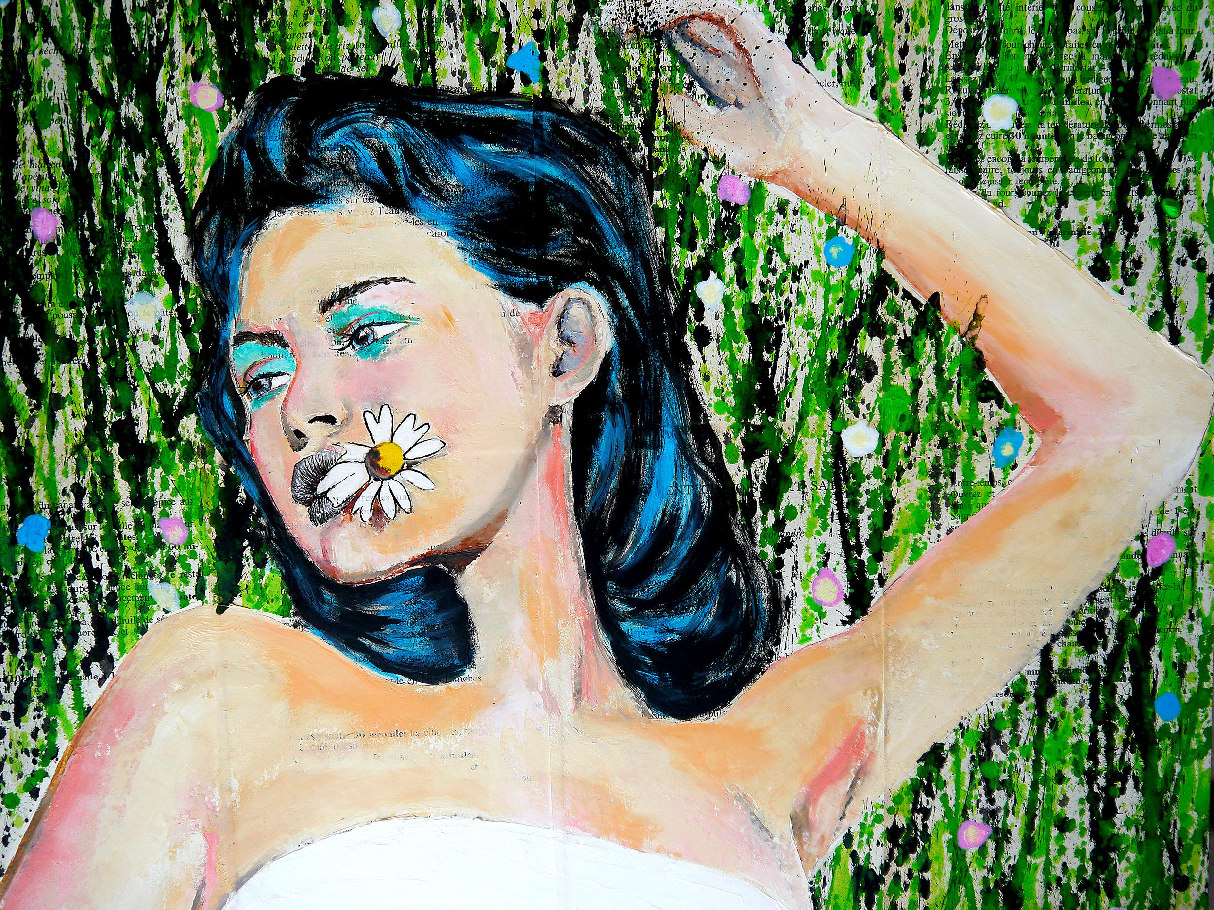 Ritratto La Dormante Scuola Francese Impressionista Pop 231 PRONTO DA APPENDERE - Painting Tonalismo di bazevian