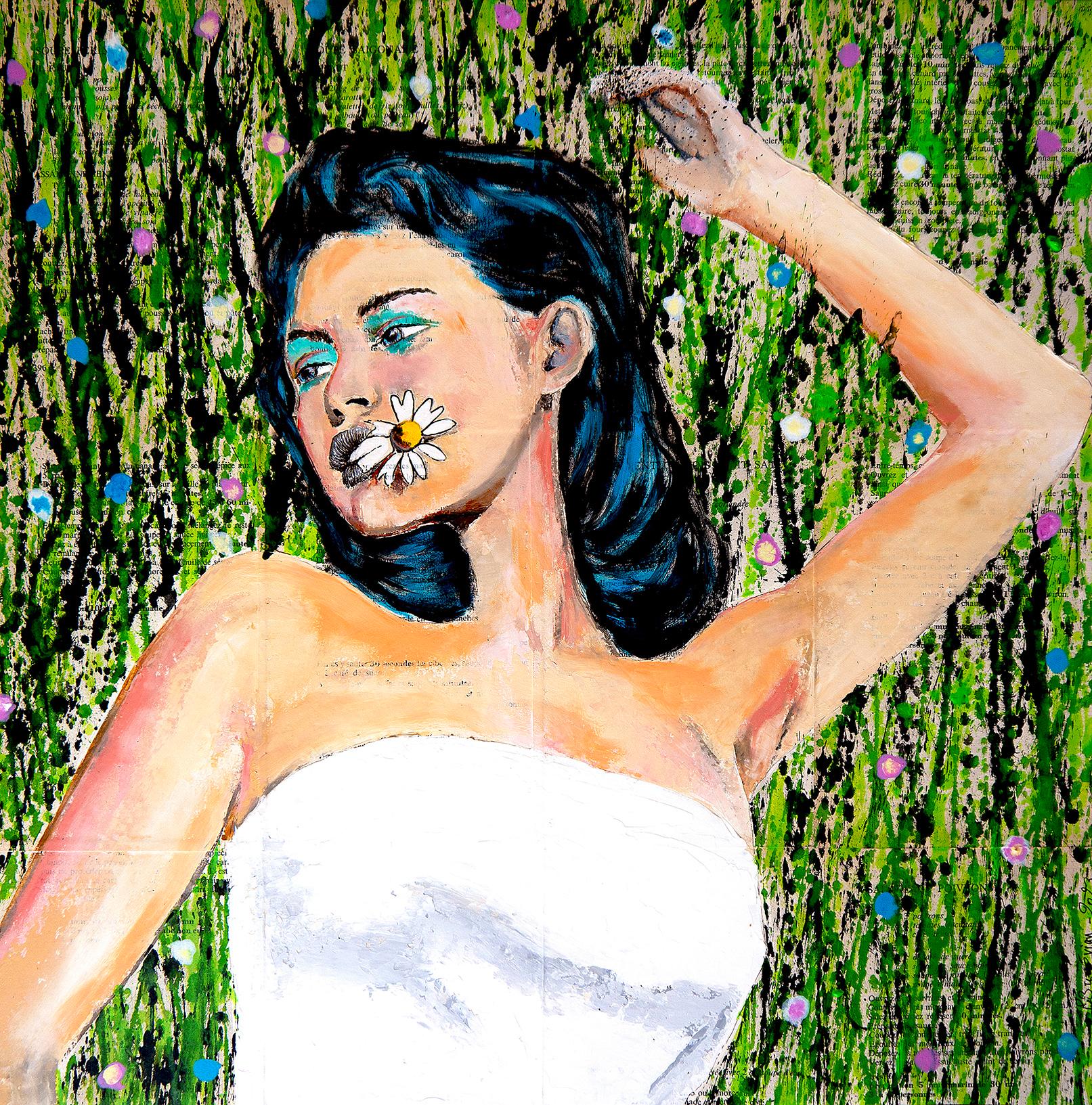 Retrato La Dormante Escuela Francesa Impresionista Pop 231 LISTO PARA COLGAR
