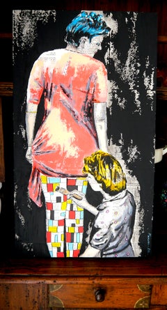 Ritratto Mondrian Calze Scuola Francese Impressionista Pop 203 PRONTO DA APPENDERE