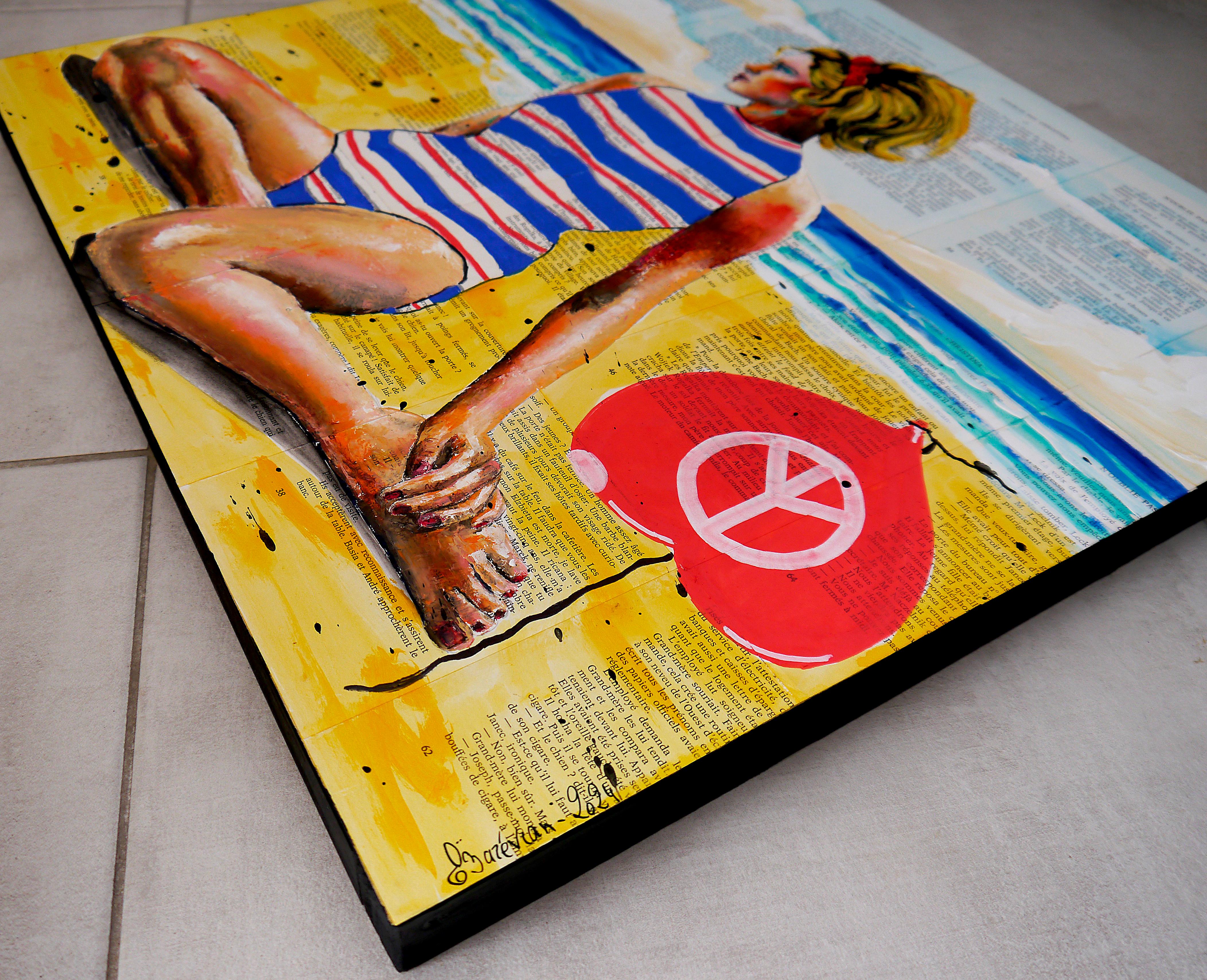 ⭐ Scuola di francese - PS 246 Ou veux tu que je regarde ⭐

Ritratto di donna seduta sulla spiaggia con palloncino di Banksy

Tecnica: olio, acrilico e inchiostro su pagine di vecchi libri su cornice di legno 55x55cm ■■ 21,6x21,6