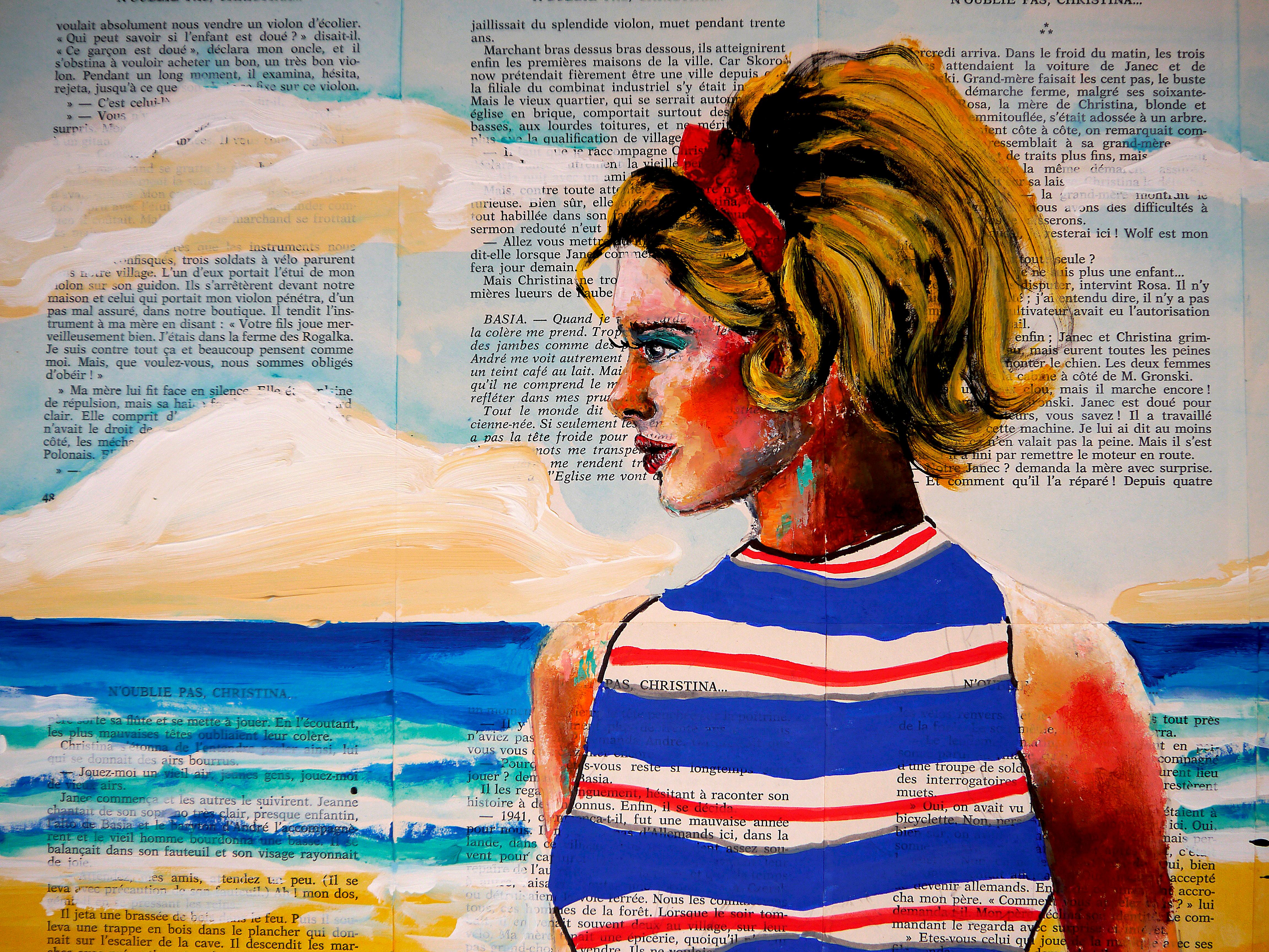 Ritratto Ou veux tu que je... Scuola francese impressionista Pop 246 PRONTO DA APPENDERE in vendita 1