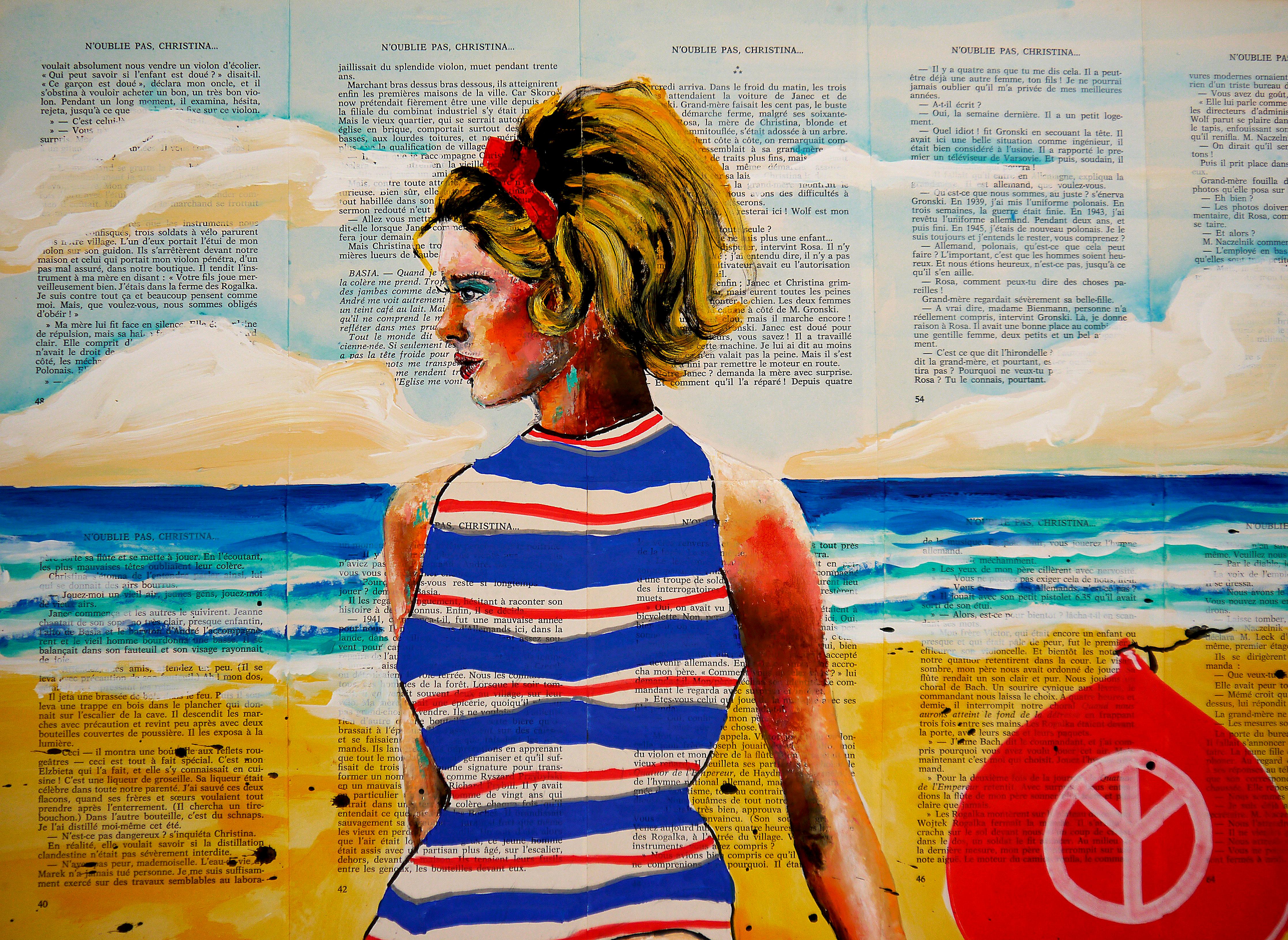 Ritratto Ou veux tu que je... Scuola francese impressionista Pop 246 PRONTO DA APPENDERE in vendita 2