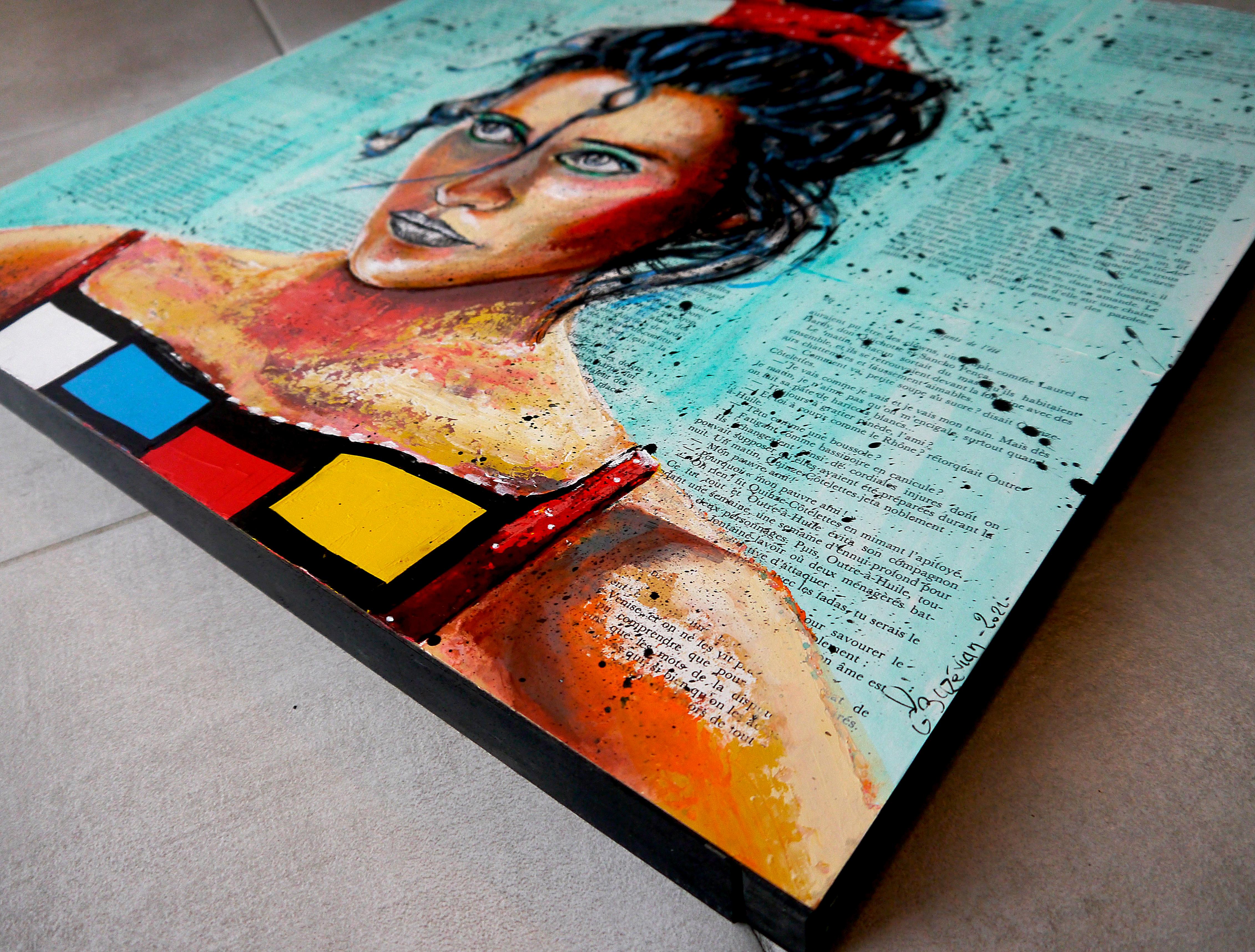 PS 194 Na und, Mondrian,

Porträt Nahaufnahme einer Frau

Technik: Öl, Acryl und Tusche auf alten Buchseiten auf Holzrahmen 55x55cm ■■ 21,6x21,6 inch

⭐Nachhaltigkeit⭐: Der Holzrahmen wird von der Künstlerin aus alten Büchern hergestellt. Nach einem