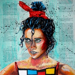 Portrait So What, Mondrian French School Impressionist Pop 194 READY TO HANG