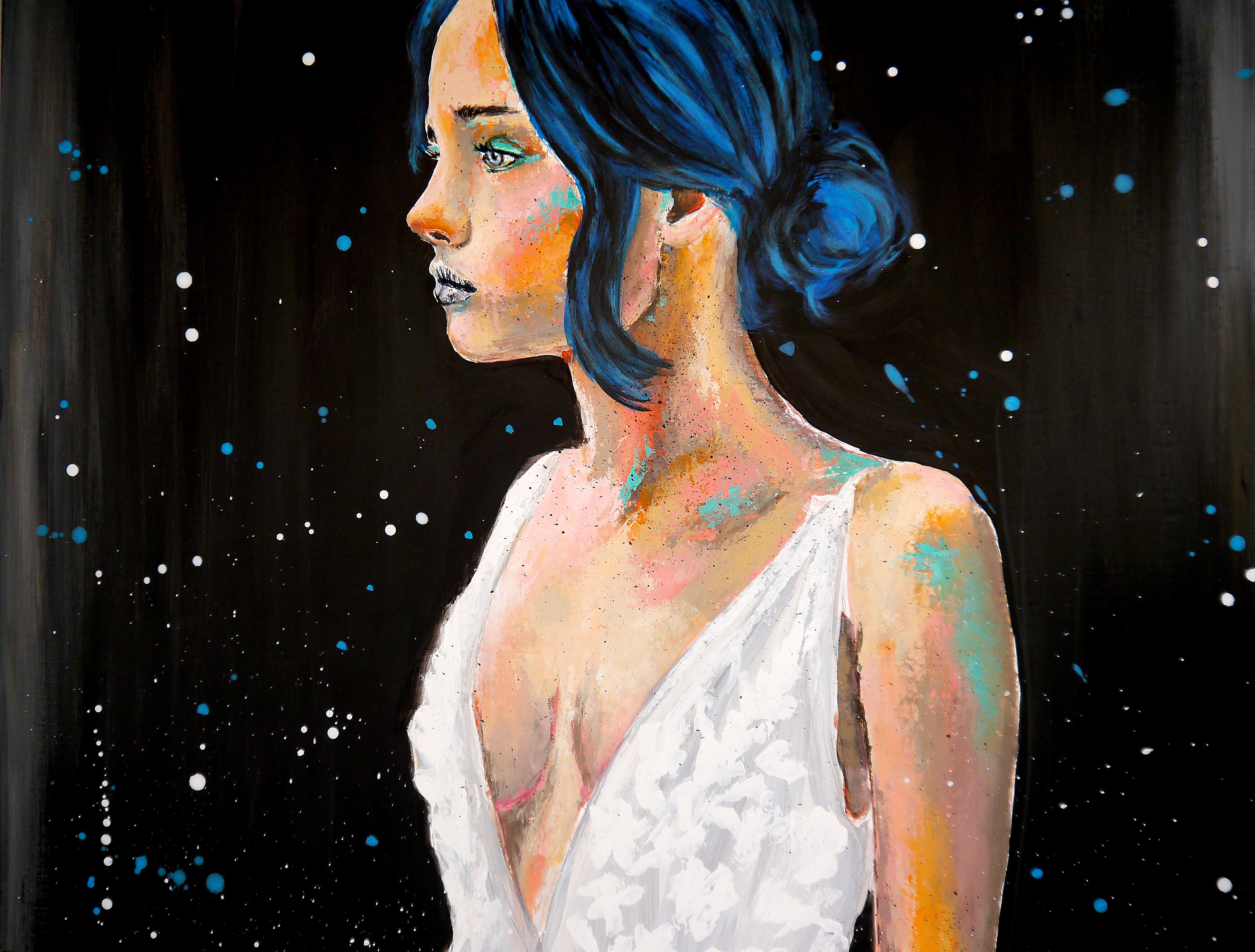 ¡PS 250 El Retrato de la Novia Nocturna -Chut les Barbizons! Listo para colgar la escuela de francés - Painting de bazevian