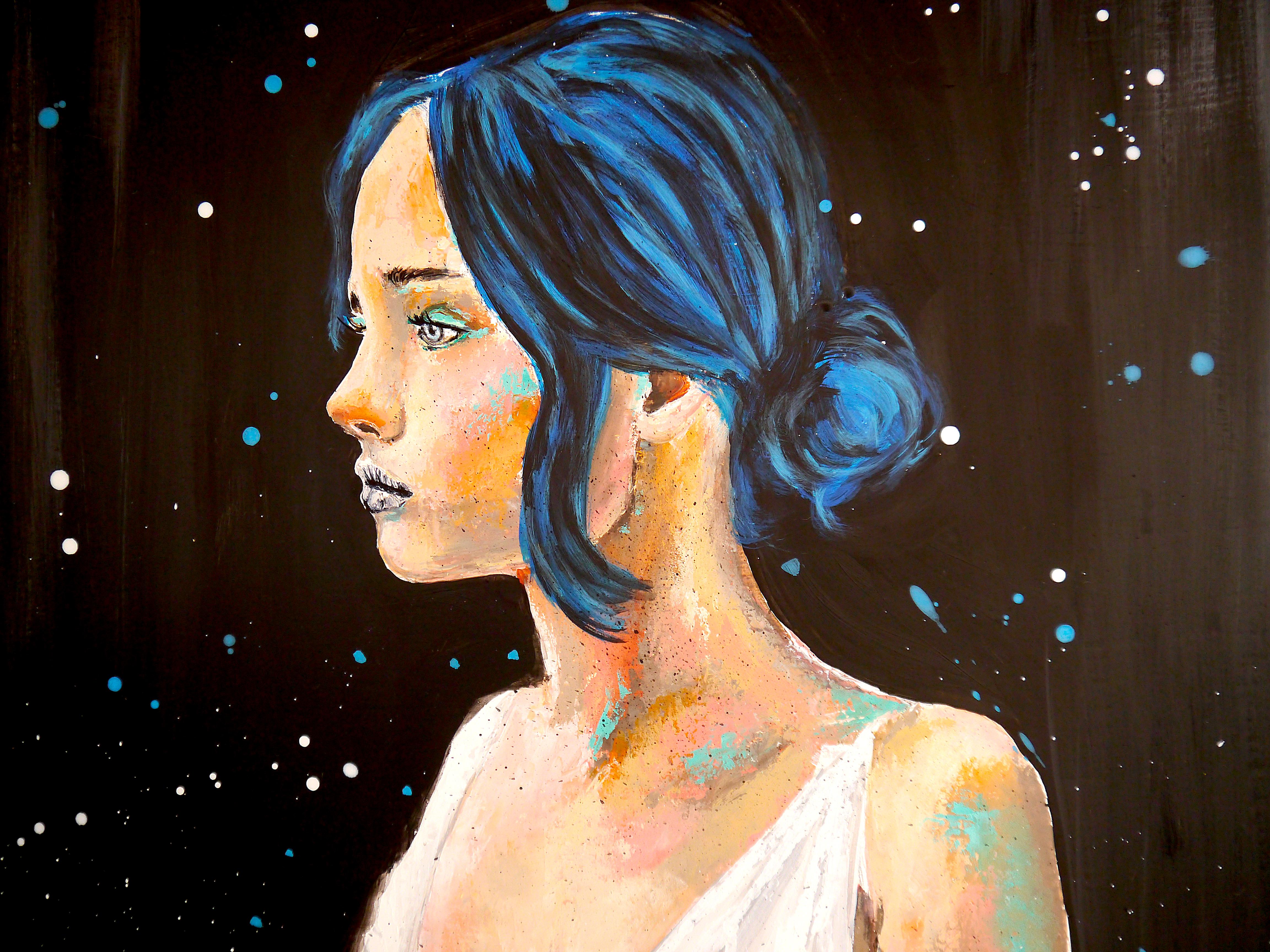 ¡PS 250 El Retrato de la Novia Nocturna -Chut les Barbizons! Listo para colgar la escuela de francés - Painting Tonalista de bazevian