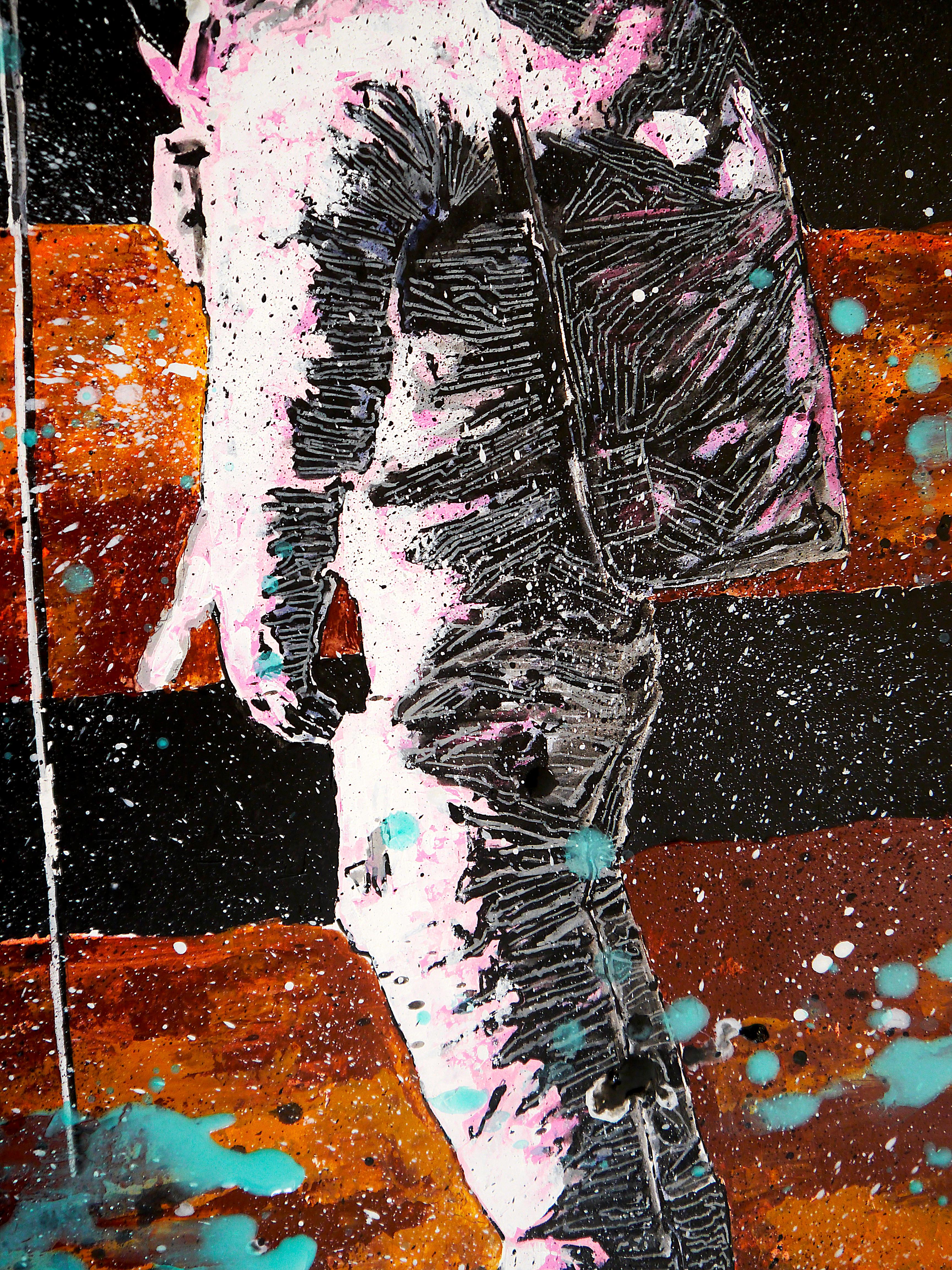 A Space Apollo Mondrian  École française impressionniste Pop - Noir Interior Painting par bazevian
