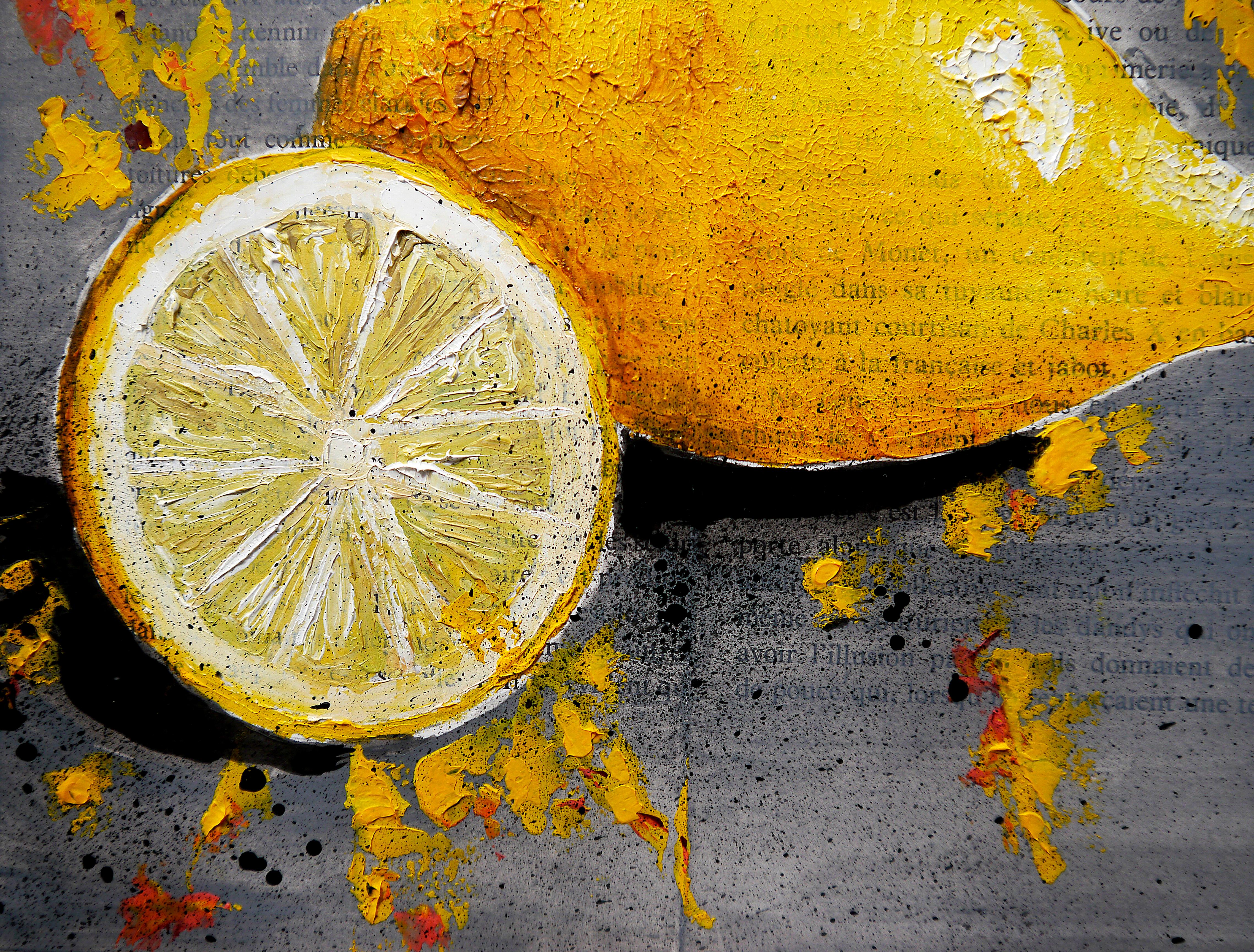 Natura morta  - SCUOLA FRANCESE - Lemon Starwars Chut les Barbizons! - Painting di bazevian
