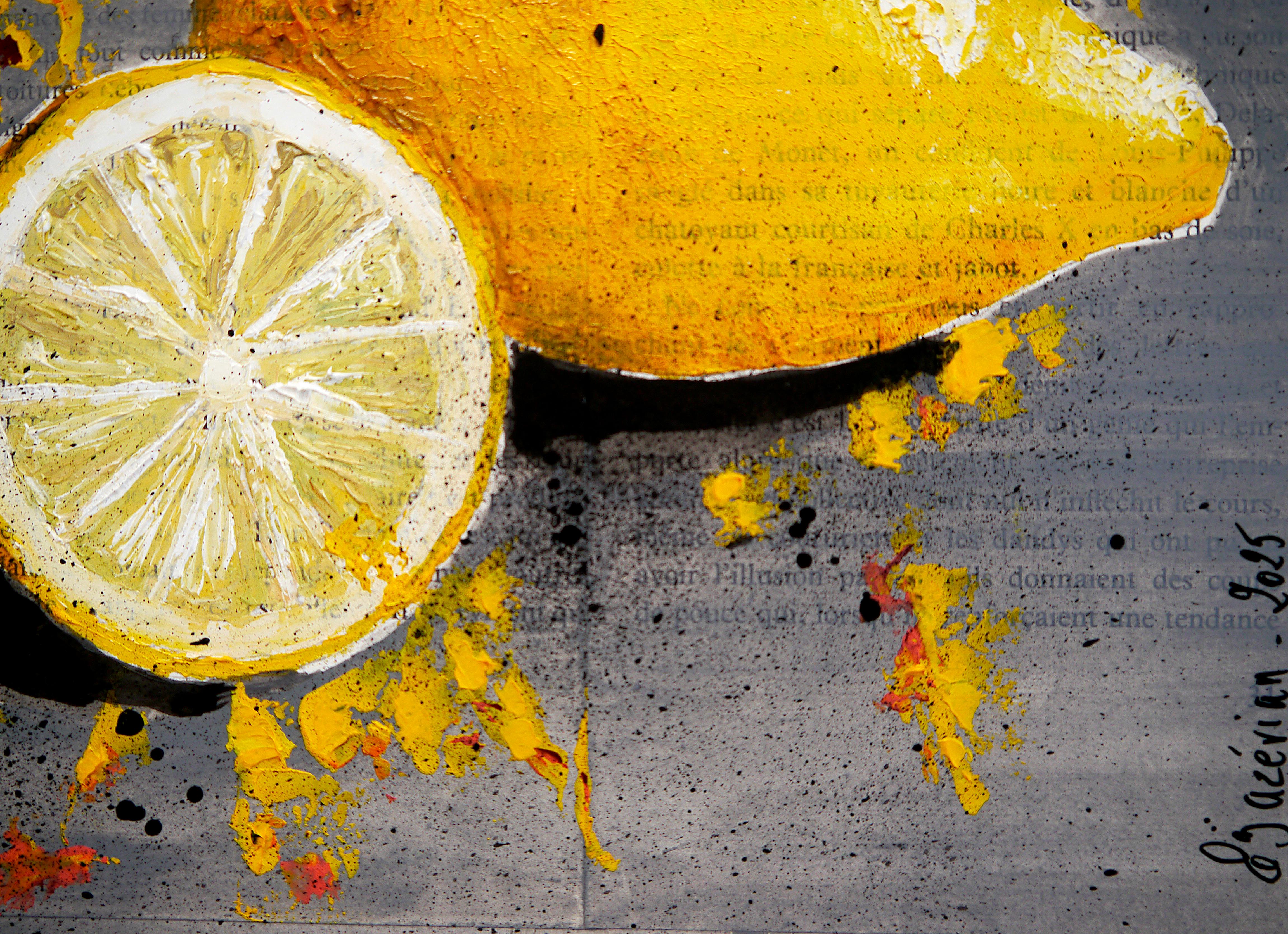 Natura morta  - SCUOLA FRANCESE - Lemon Starwars Chut les Barbizons! - Painting Tonalismo di bazevian