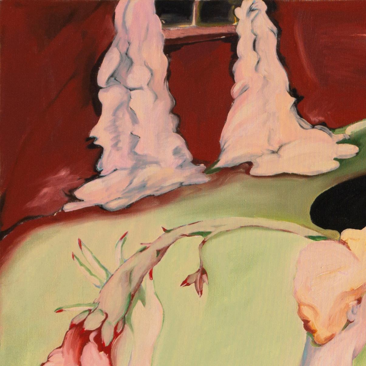 'Eros & Jazz', Olio figurato post impressionista di grandi dimensioni, Movimento Beat, Musica, Rose in vendita 4