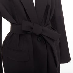 BAZILICA black cotton blend flap pocket belted oversized singled breasted blazer