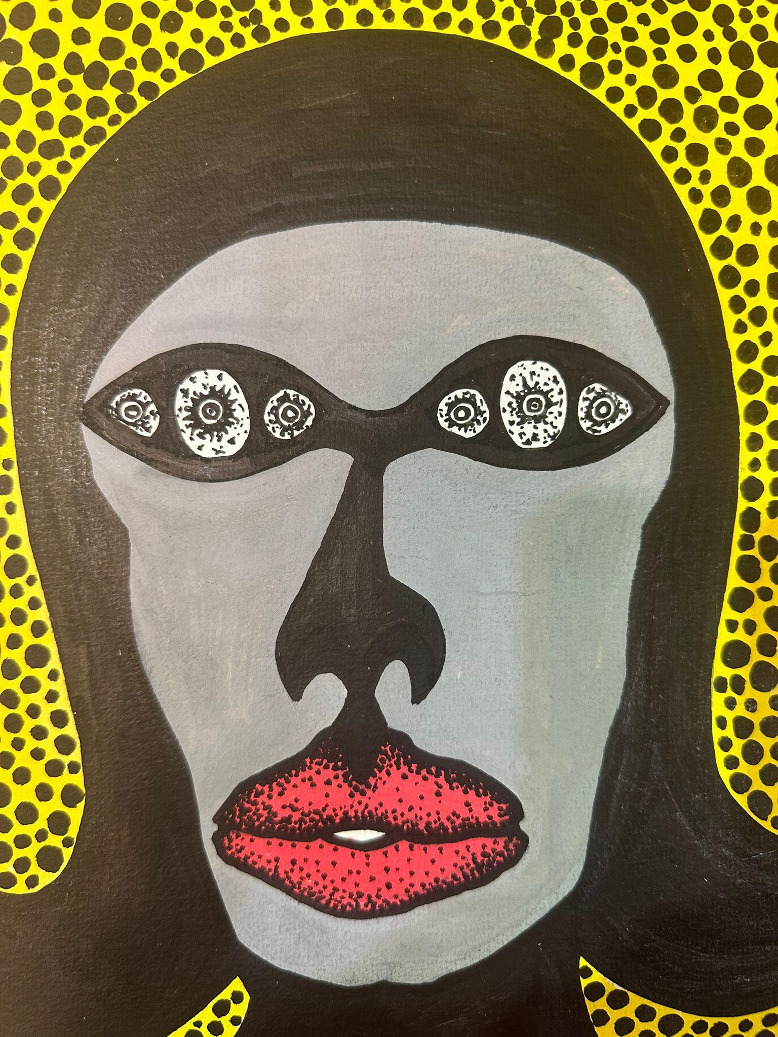 Israeli Bazooka Joe Untitled Acrylic on Paper For Sale