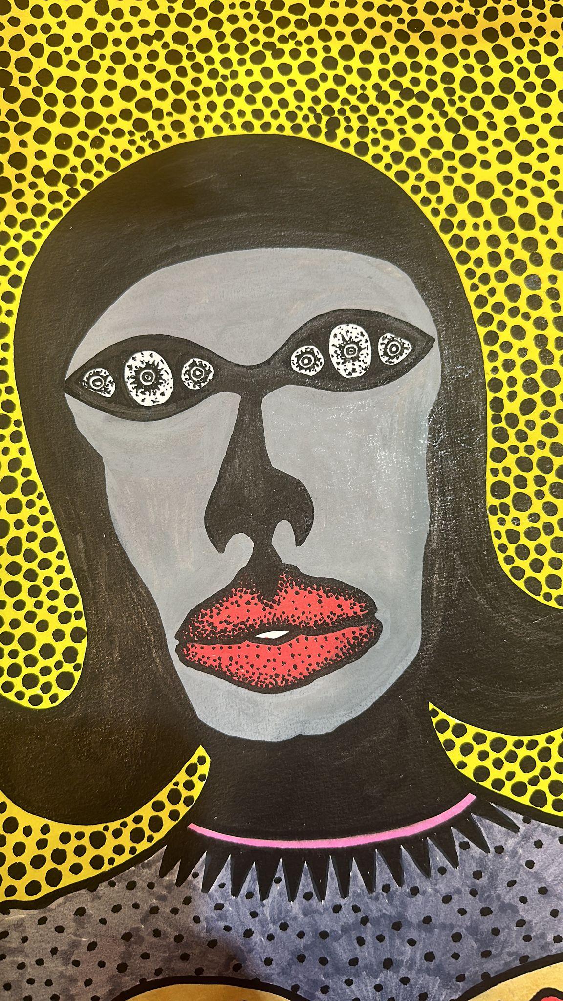 Bazooka Joe Untitled Acrylic on Paper In Excellent Condition For Sale In New York, NY