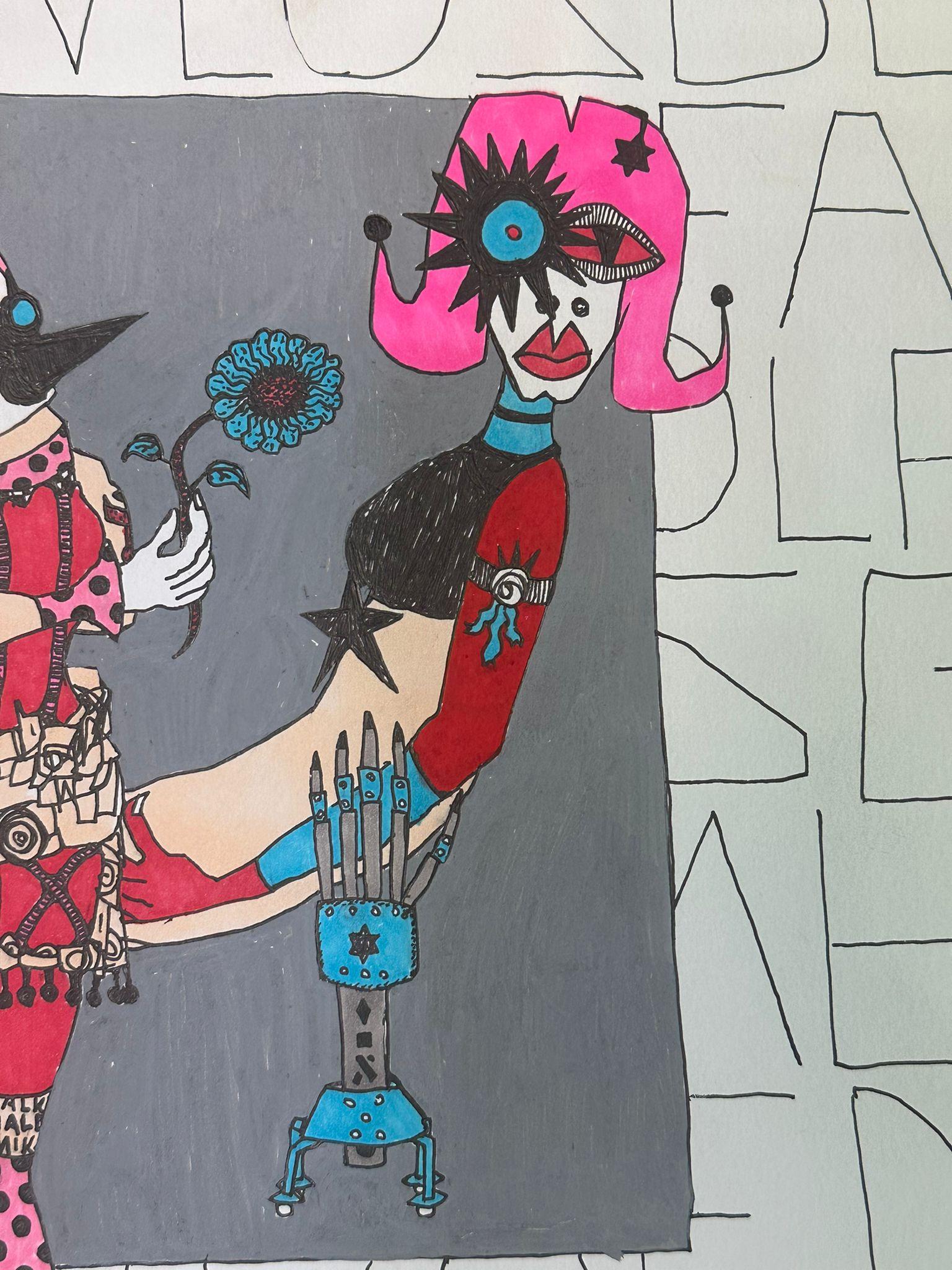 Bazooka Joe Untitled Acrylic on Paper For Sale 1