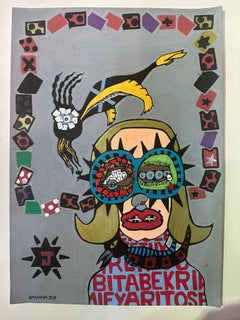 Bazooka Joe, Ohne Titel, Acryl auf Papier, atemberaubende Zeichnung