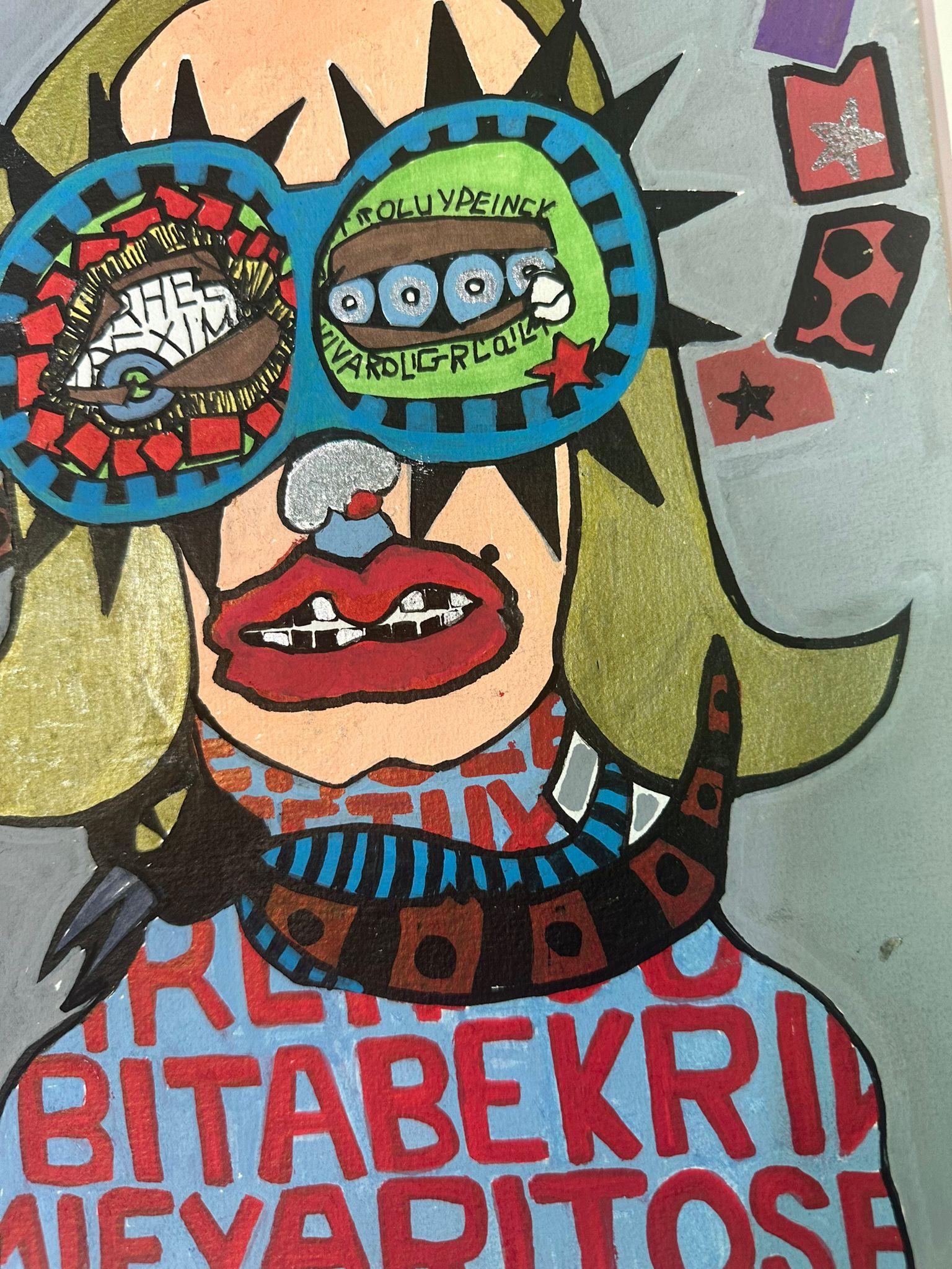Bazooka Joe, Ohne Titel, Acryl auf Papier, atemberaubende Zeichnung im Zustand „Hervorragend“ im Angebot in New York, NY