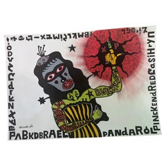 Bazooka Joe Untitled Stunning Acrylic on Paper Drawing