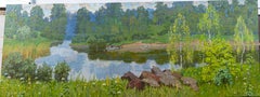 In the Kyiv Region, Landscape Painting, Oil on Canvas, 1980