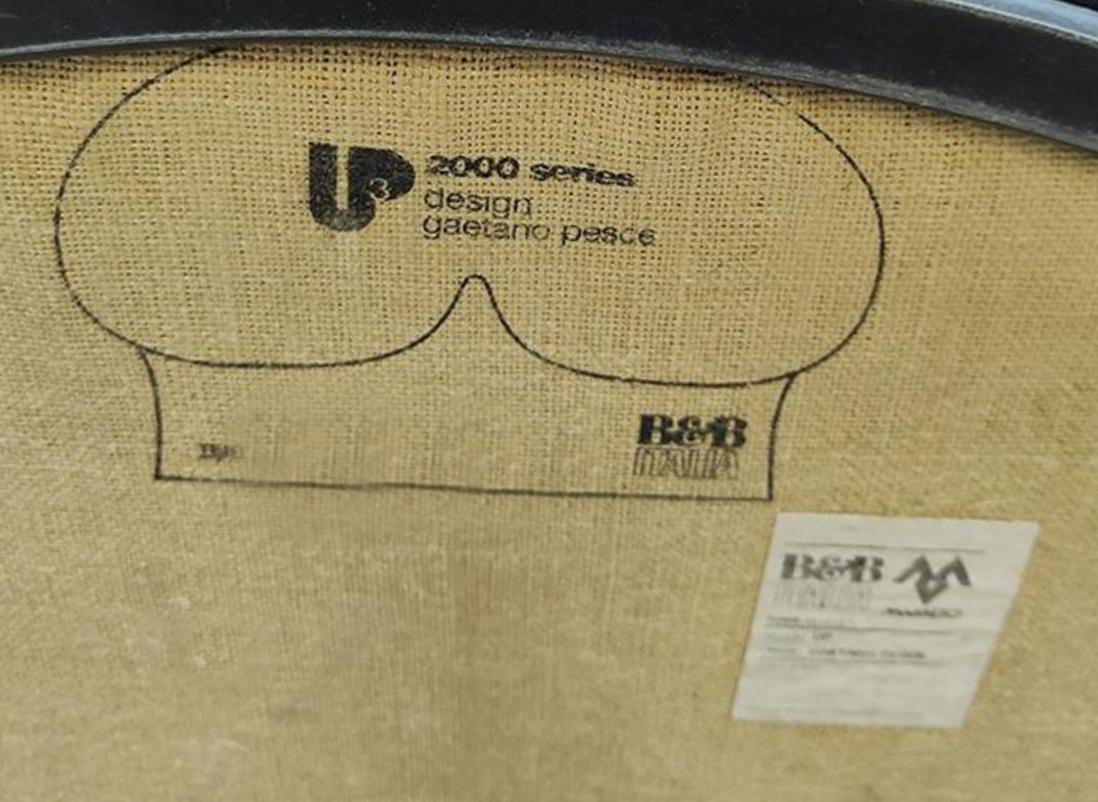 B&B / B&C Italia Up3 Up 2000 Serie Sessel in Schwarz von Gaetano Pesce im Angebot 3