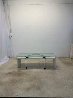 B&b Italia 360 Degree Rotating Glass Top Coffee Table, 1990s