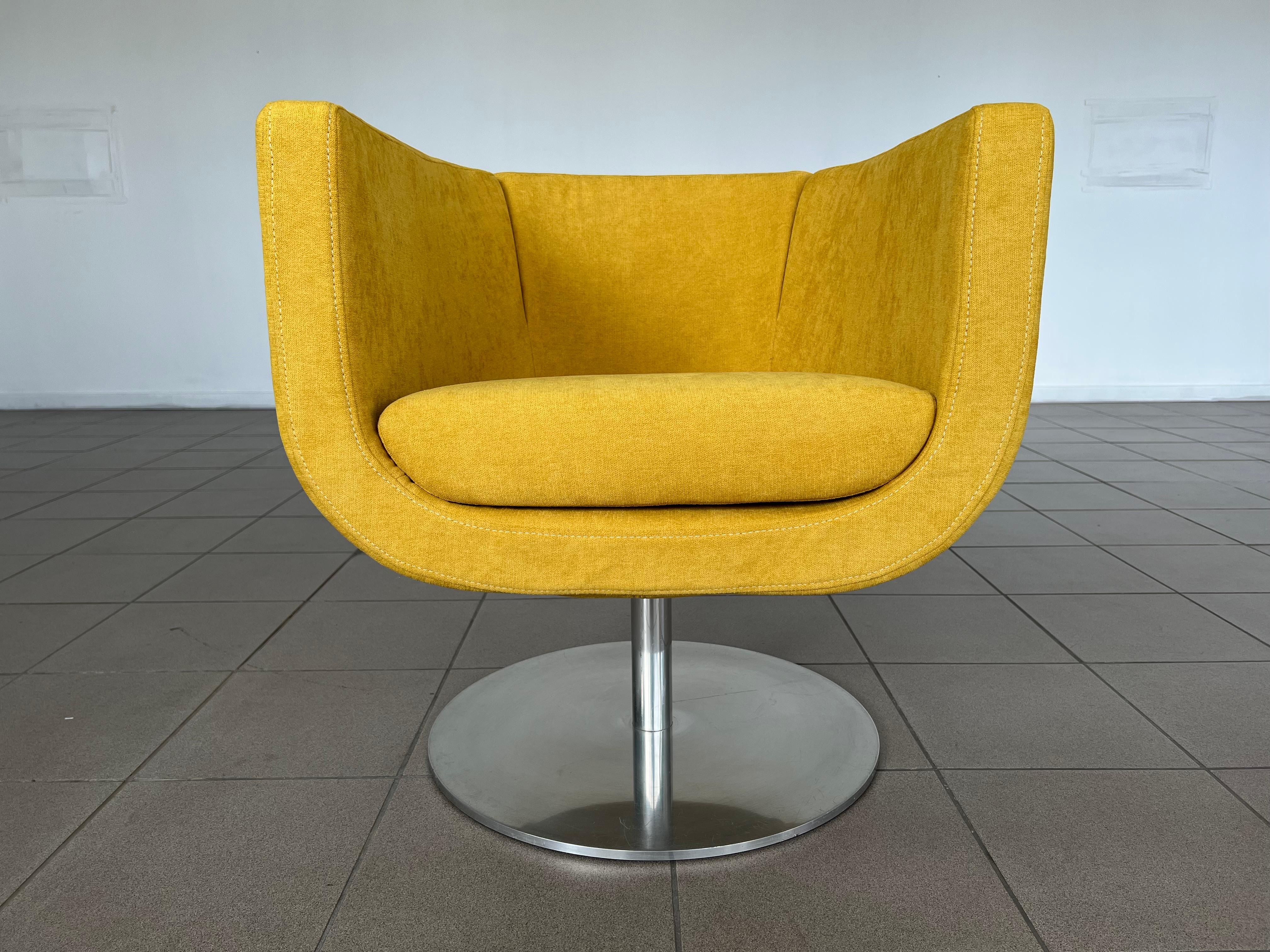 B&b Italia 360 Degrees Rotatable Tulip Model Yellow Armchairs by Jeffrey Bernett 3