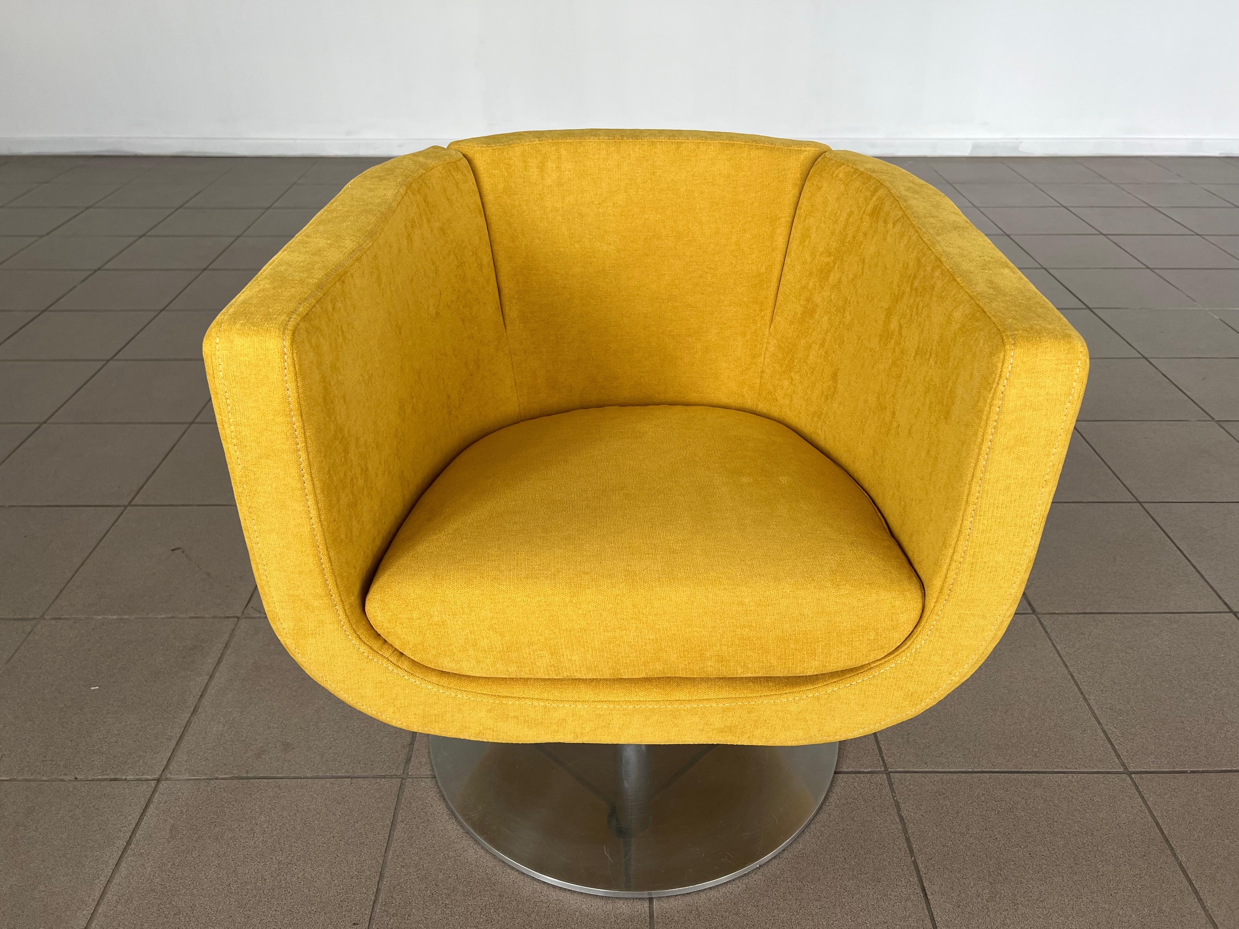 B&b Italia 360 Degrees Rotatable Tulip Model Yellow Armchairs by Jeffrey Bernett 4