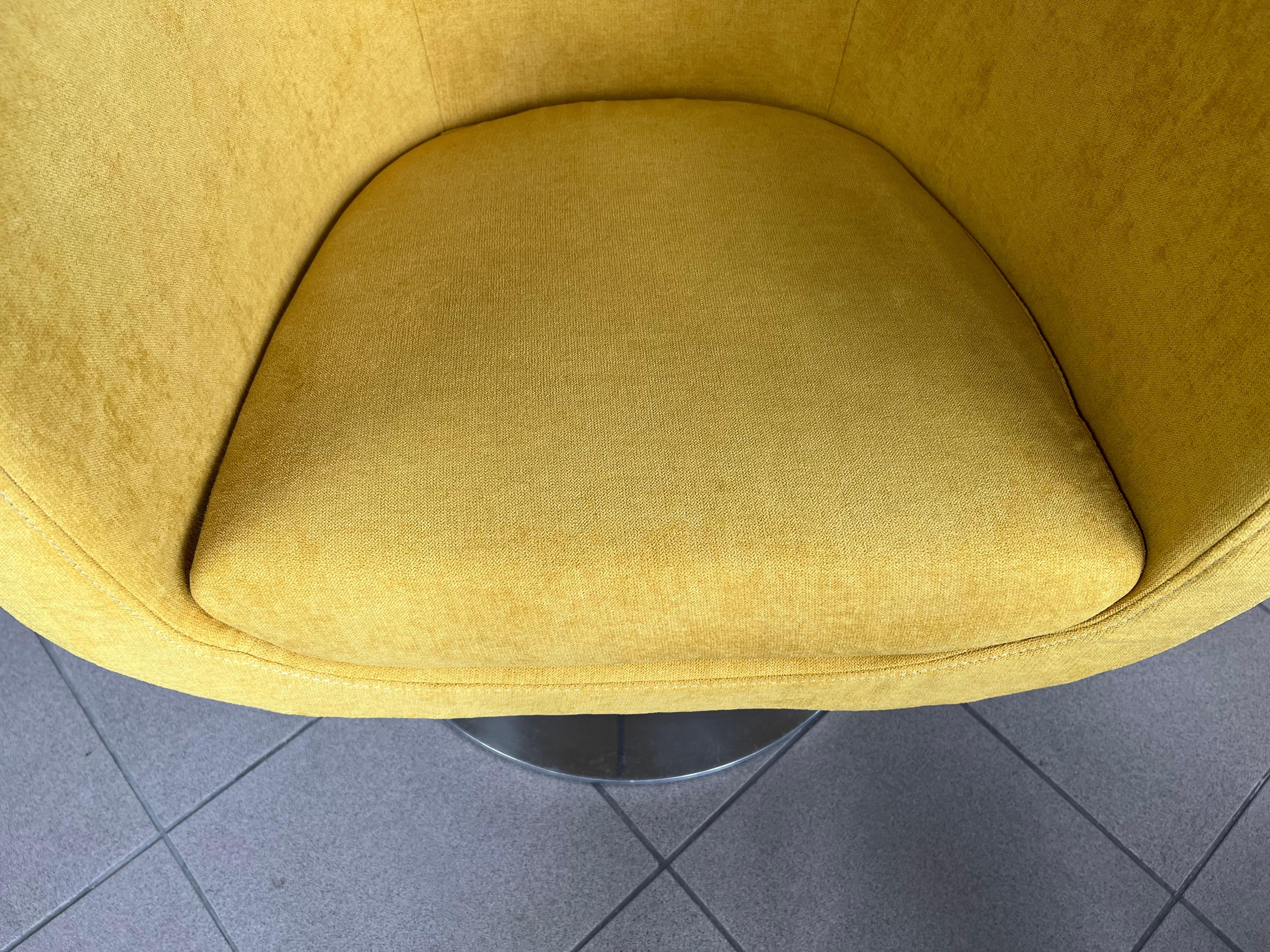 B&b Italia 360 Degrees Rotatable Tulip Model Yellow Armchairs by Jeffrey Bernett 7