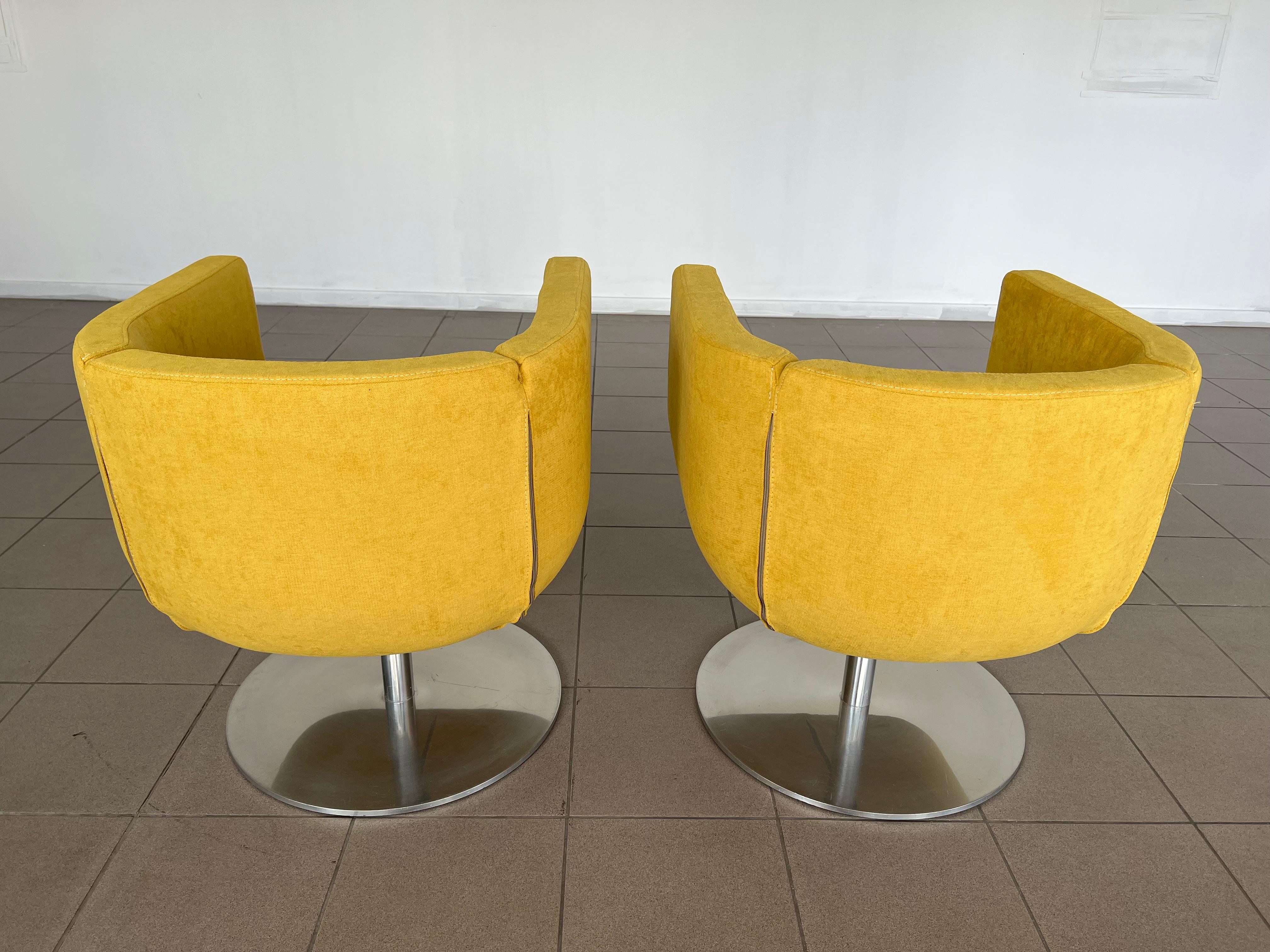 B&b Italia 360 Degrees Rotatable Tulip Model Yellow Armchairs by Jeffrey Bernett 1