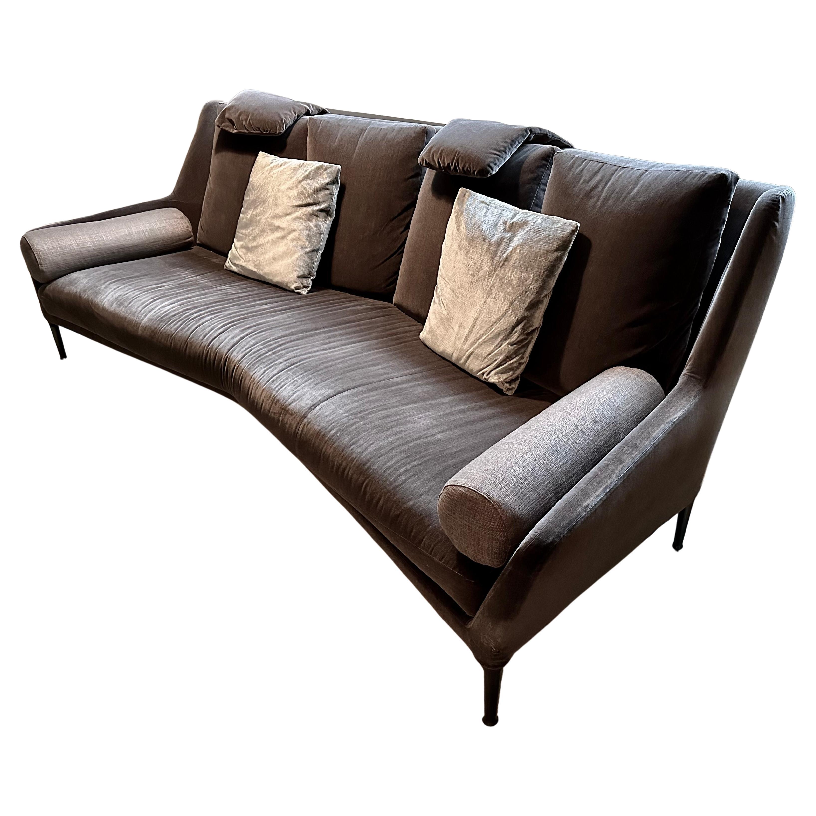 B&B Italia 4-Seat Edouard Sofa in Mohair by Antonio Citterio