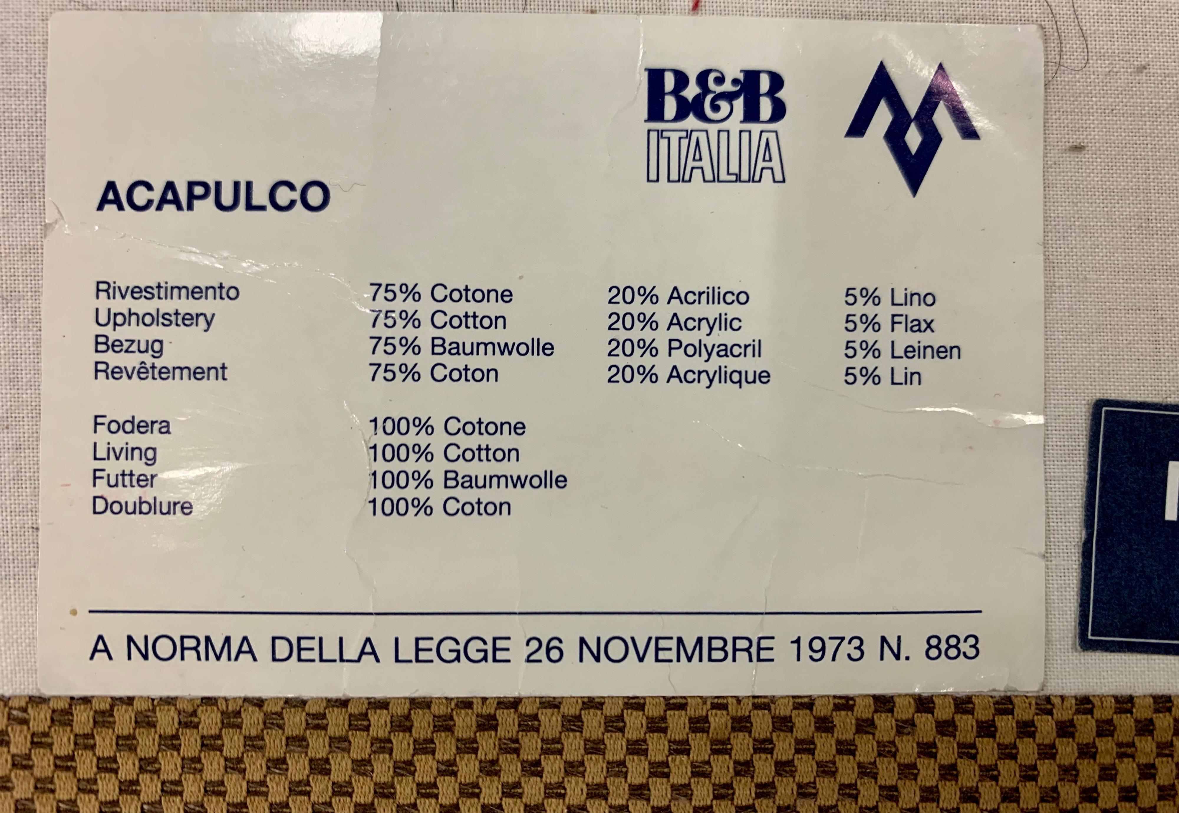 B&B Italia Afra & Tobia Scarpa Modular Erasmo 4-Piece Sectional Sofa Made Italy 8