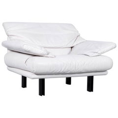 B&B Italia Alanda Designer Armchair Leather Off-White One-Seat Modern